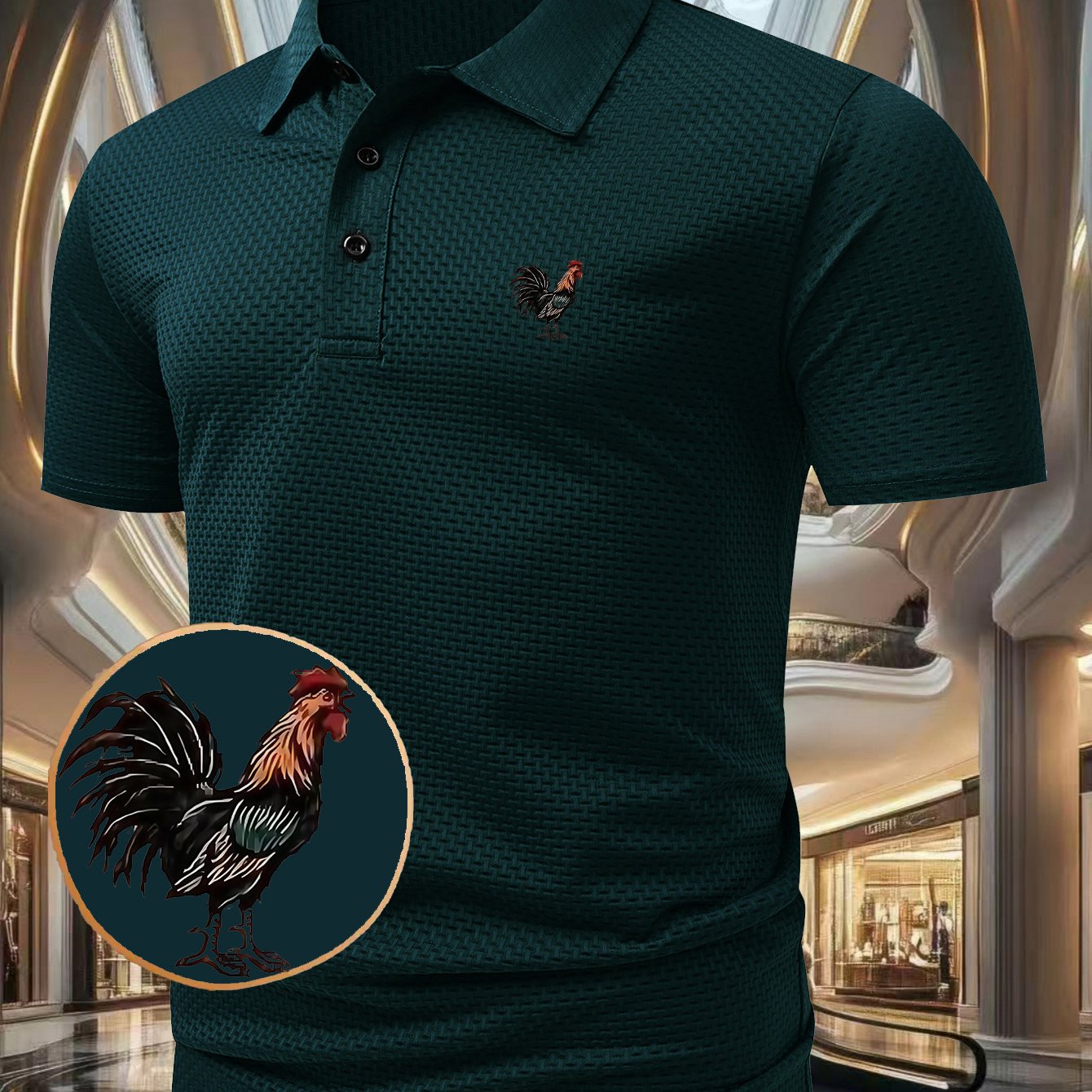 TEMU G1094-ji-mens Short-sleeve Casual Summer Print T-shirt - A Stylish And Versatile Top With , Lightweight Golf Shirt