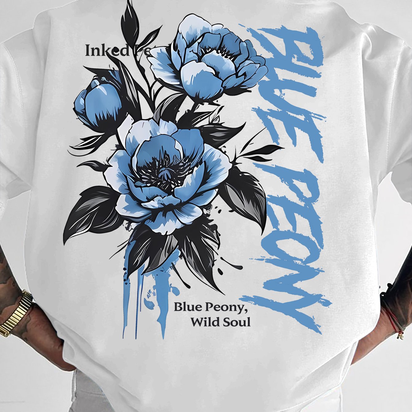 Image of 's T-shirt, Street Style Peony Print T-shirt