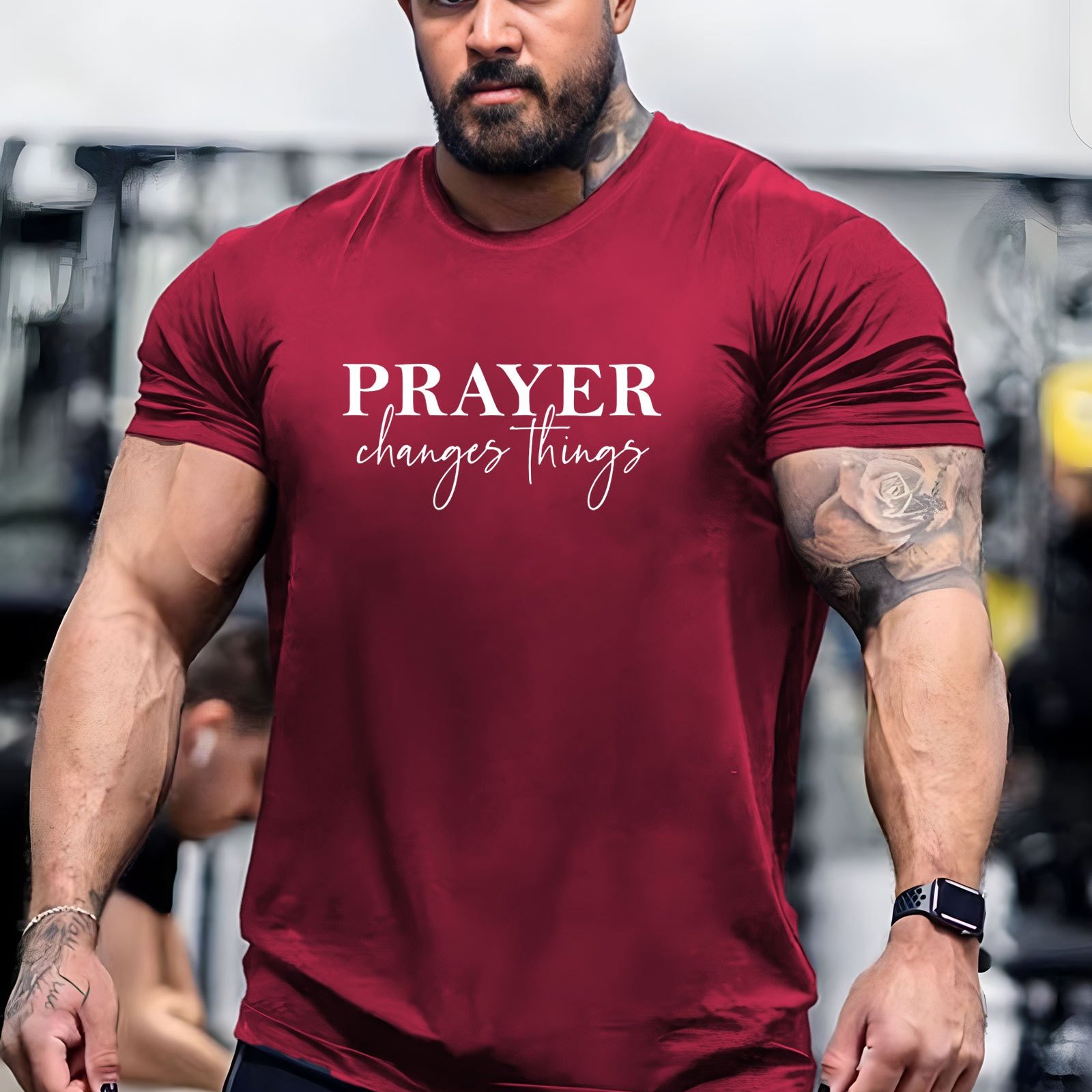 TEMU Easy Letter Print Sweatshirt, Men's Short Sleeve Top For Casual Sports, Fashion Round Neck T-shirt, Suitable For Outdoor Activities, Plus Size