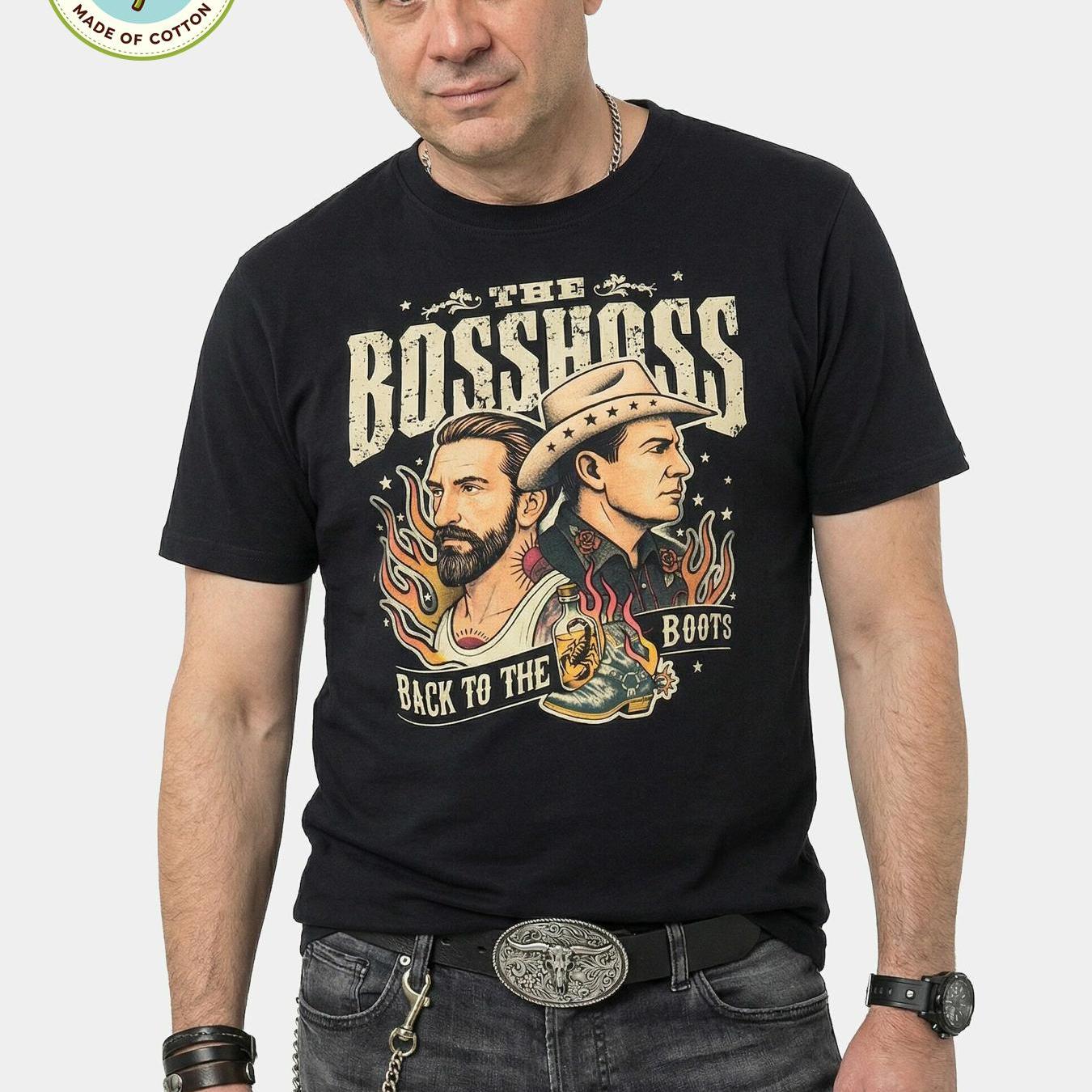 Men's T-shirt Back To The Boots Graphic Print T Shirt Unisex Casual Cotton Breathable Soft Streetwear Summer Casual Attire Outdoor Short Sleeve Band Tee Gift School Printed Daily Single