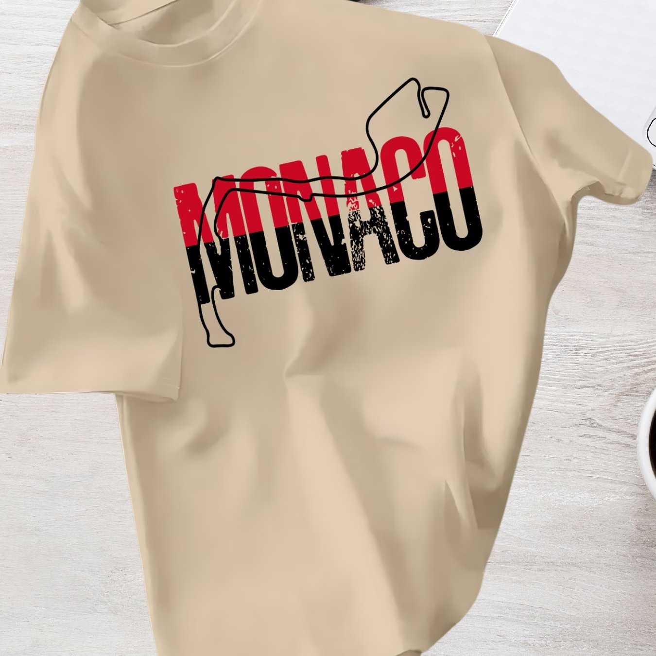 TEMU Men's Monaco Graphic T-shirt - Monaco-themed Print Suitable For Casual & -casual Wear, Soft Breathable Fabric, Monaco Design, Crew Neck Short