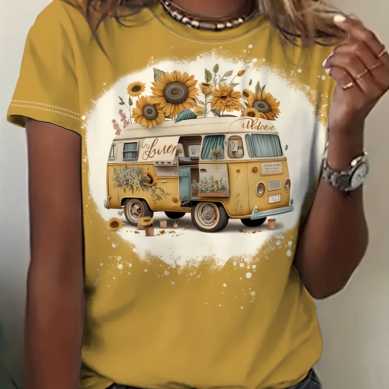 Spring And Summer Women's Printed T-shirt, Casual Tee