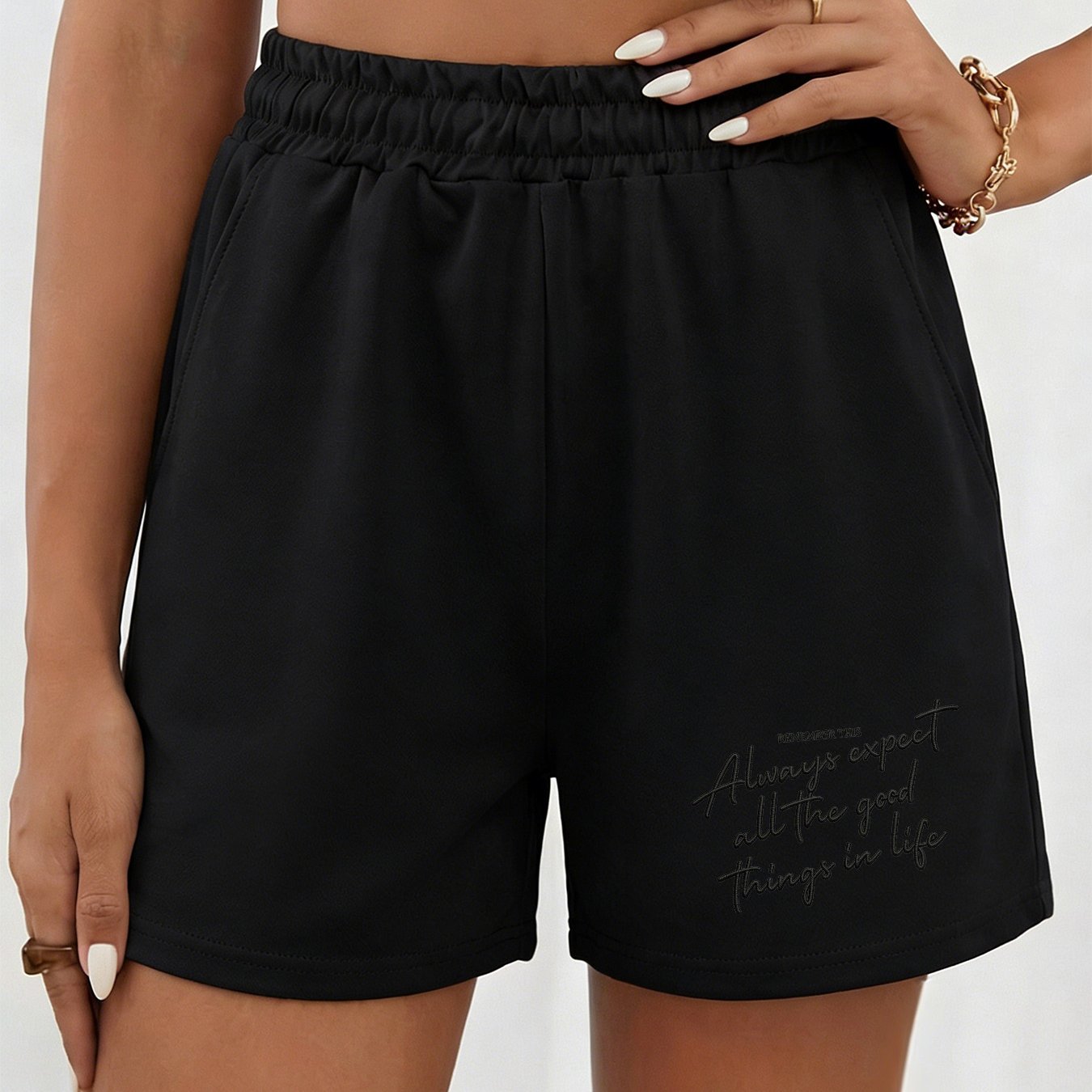 TEMU Rfmember This Women's Shorts, Daily Loose-fit Fitness Breathable Casual Versatile Outer Wear Shorts
