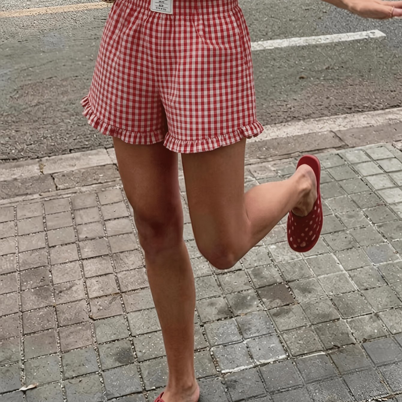 TEMU 여성 컬러 블록 패션 반바지