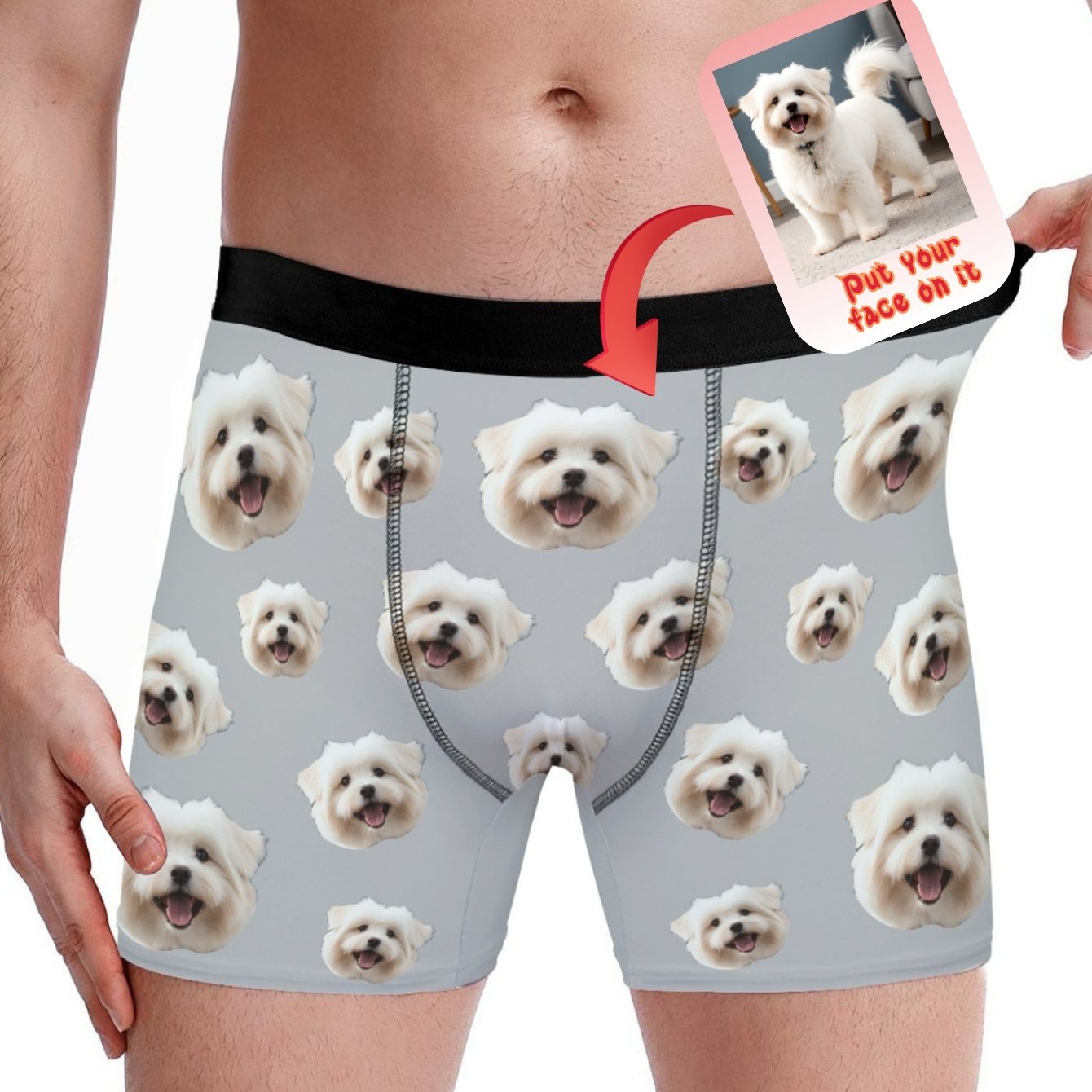 TEMU Men's Boxer Shorts Personalized Custom Pet Full Print Funny Novelty Underwear Multiple Colors Birthday Father's Day Gift For Dog Lover Dad