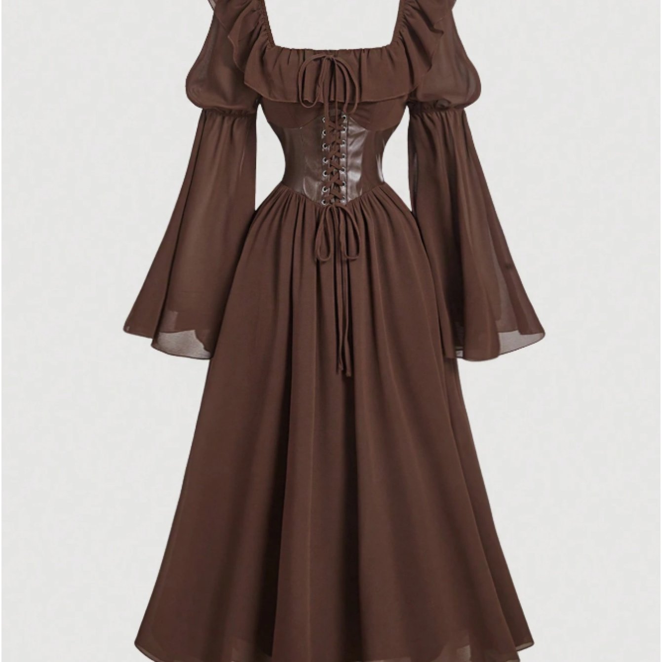E-shop Style Langarm Bodycon Kleid, Feiertags-Damenbekleidung, Kleid, Elegante Damenbekleidung Mittelalterische Renaissance Prinzessinnenkleid Fliege