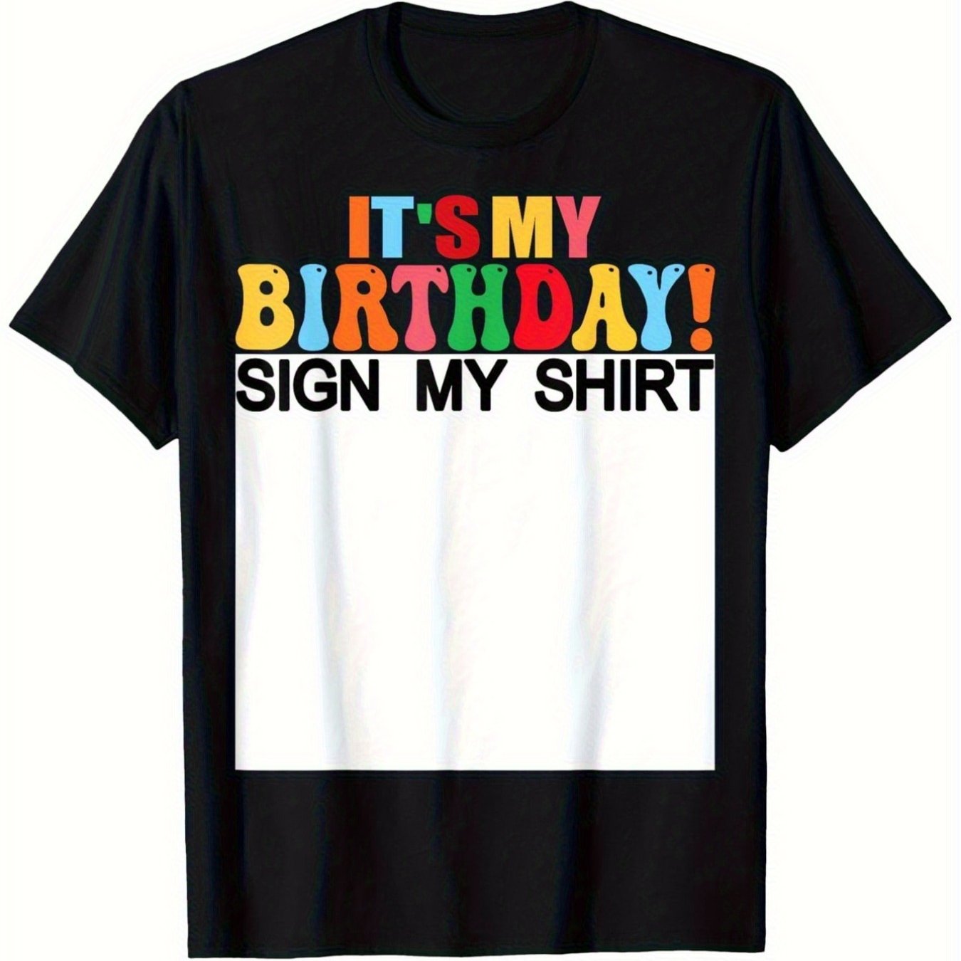 Image of Birthday Shirt - Signature Birthday Text Tee - T-shirt With My Birthday! Colors - Regular Fit Round Neck Party Outfit For Men, Women, Boys - Birthday Party Apparel Gift Idea - Casual Wear
