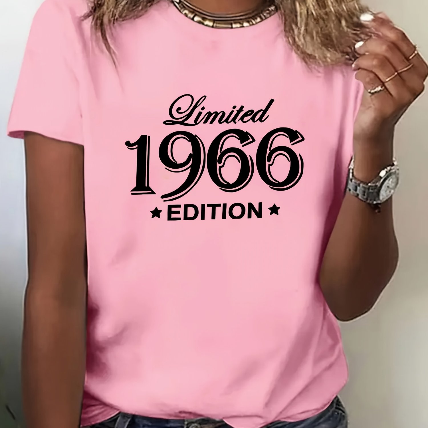 TEMU Fashion- And -garde, This Casual Women's Short-sleeve T-shirt Features , Is Machine Washable, And Pairs Effortlessly With Any Outfit. Made From