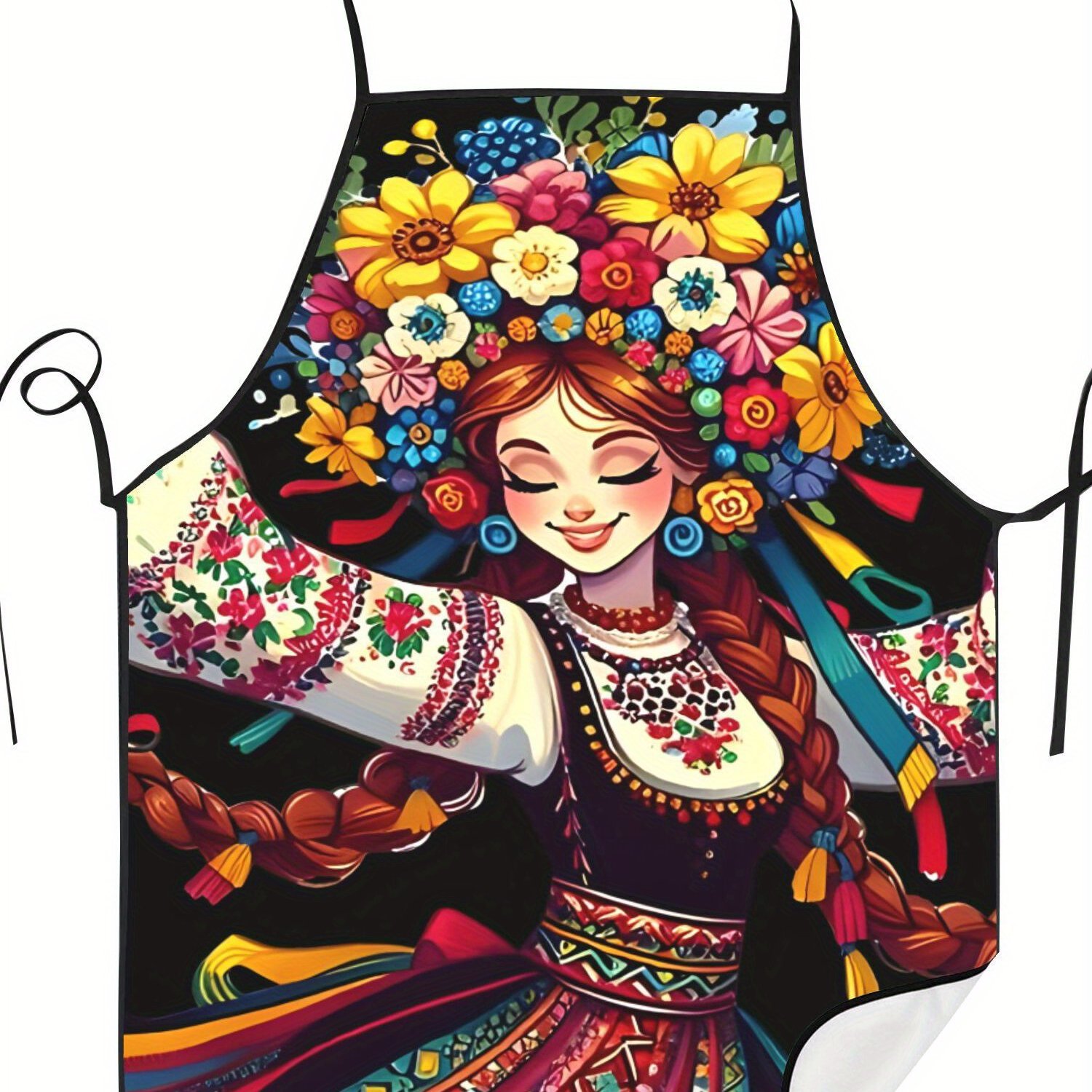 Ukrainian Dance Pattern Adjustable Cooking Apron Unisex Household 2d Print Design