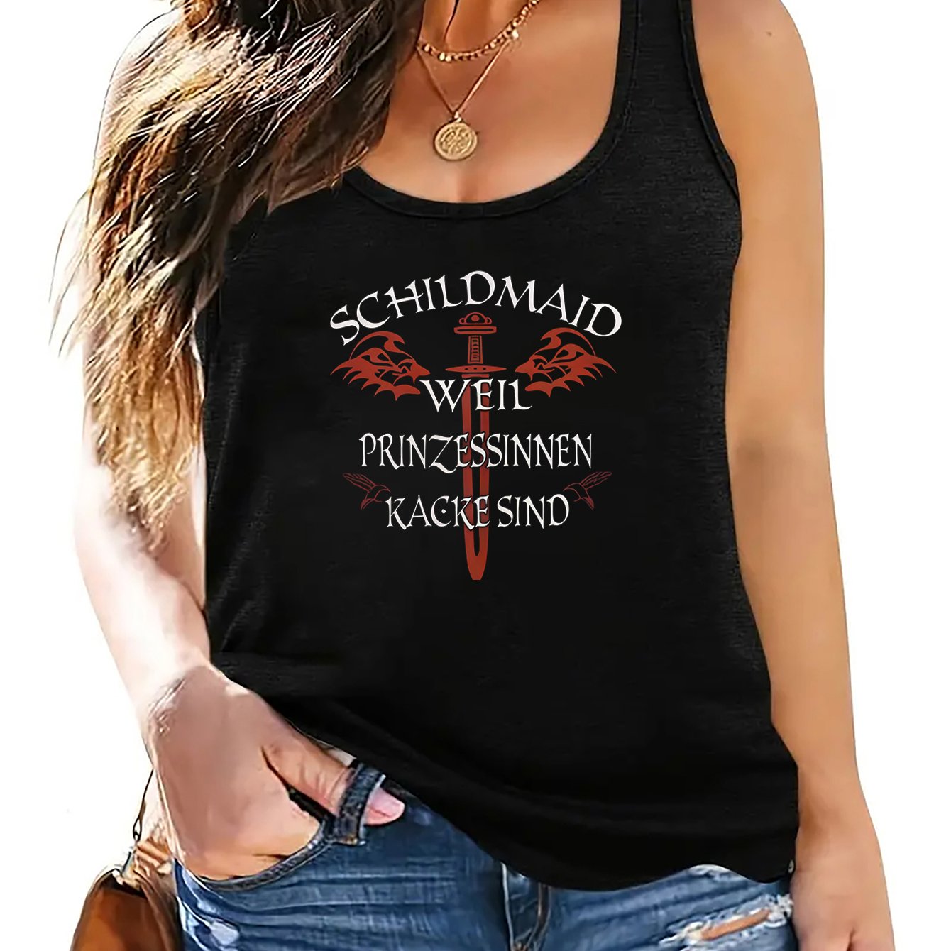 Image of The Schildmaid Style Showcases Women's Clothing That A Princess-like, Featuring A Versatile Sleeveless Tank Top Suitable For Wear