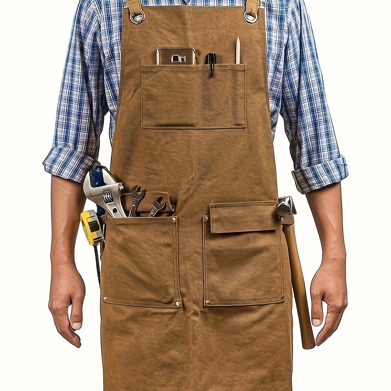 TEMU Heavy Duty Woodworking Apron For Men With Tool Pockets For Woodworkers, , Carpenters â (size M To Xxl)