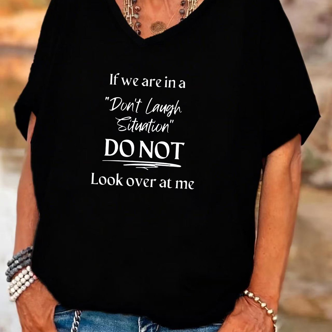 TEMU Plus Size, 1xl-8xl Women's Plus Size Funny Sarcastic " " T-shirt - Oversized Loose Fit Casual Top With Lettering, Machine Washable Suitable For,