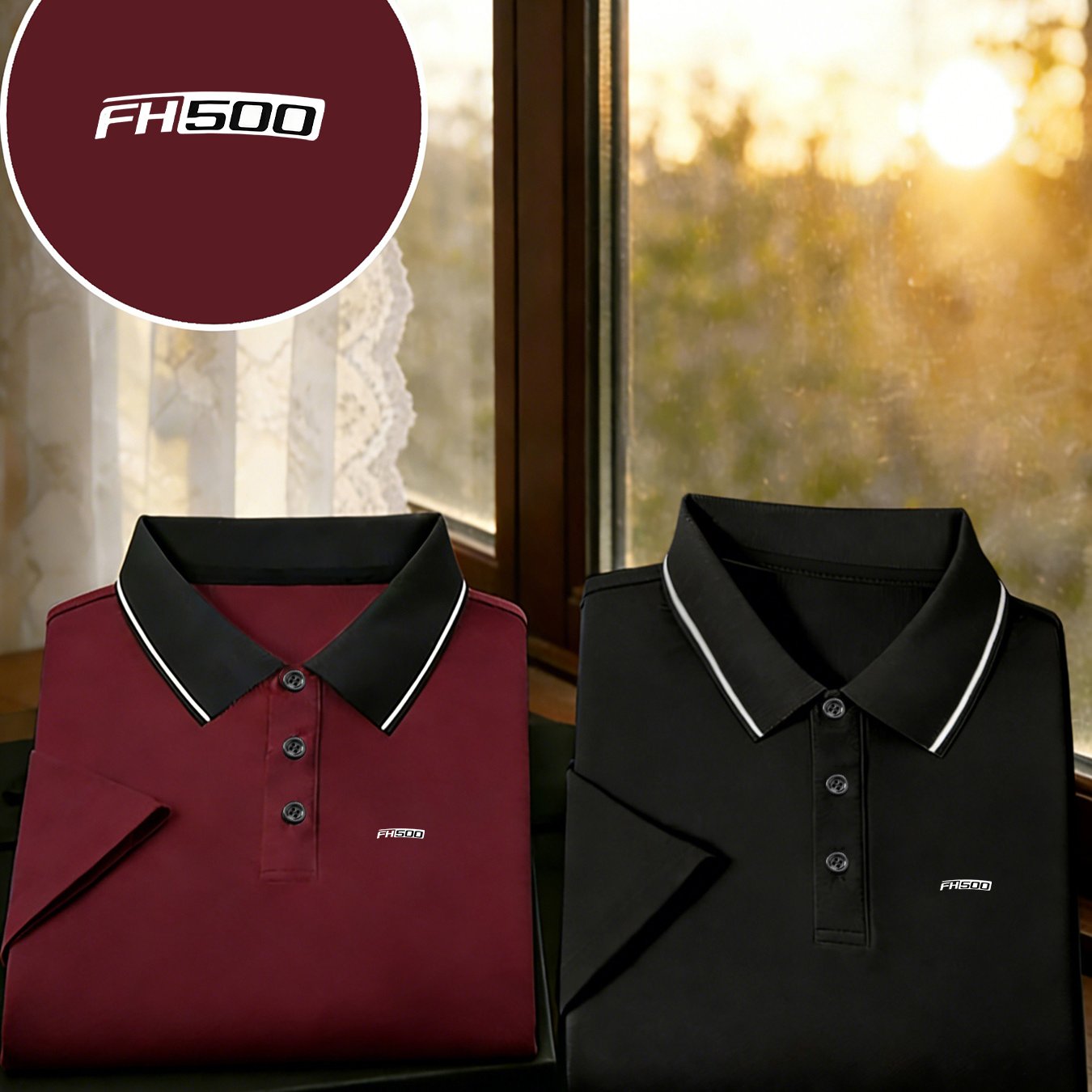 TEMU 2pcs Men's Shirt With Fh500 Letter Print, Ideal For Vacation, Business, Casual, Golf, And Multiple Summer Occasions
