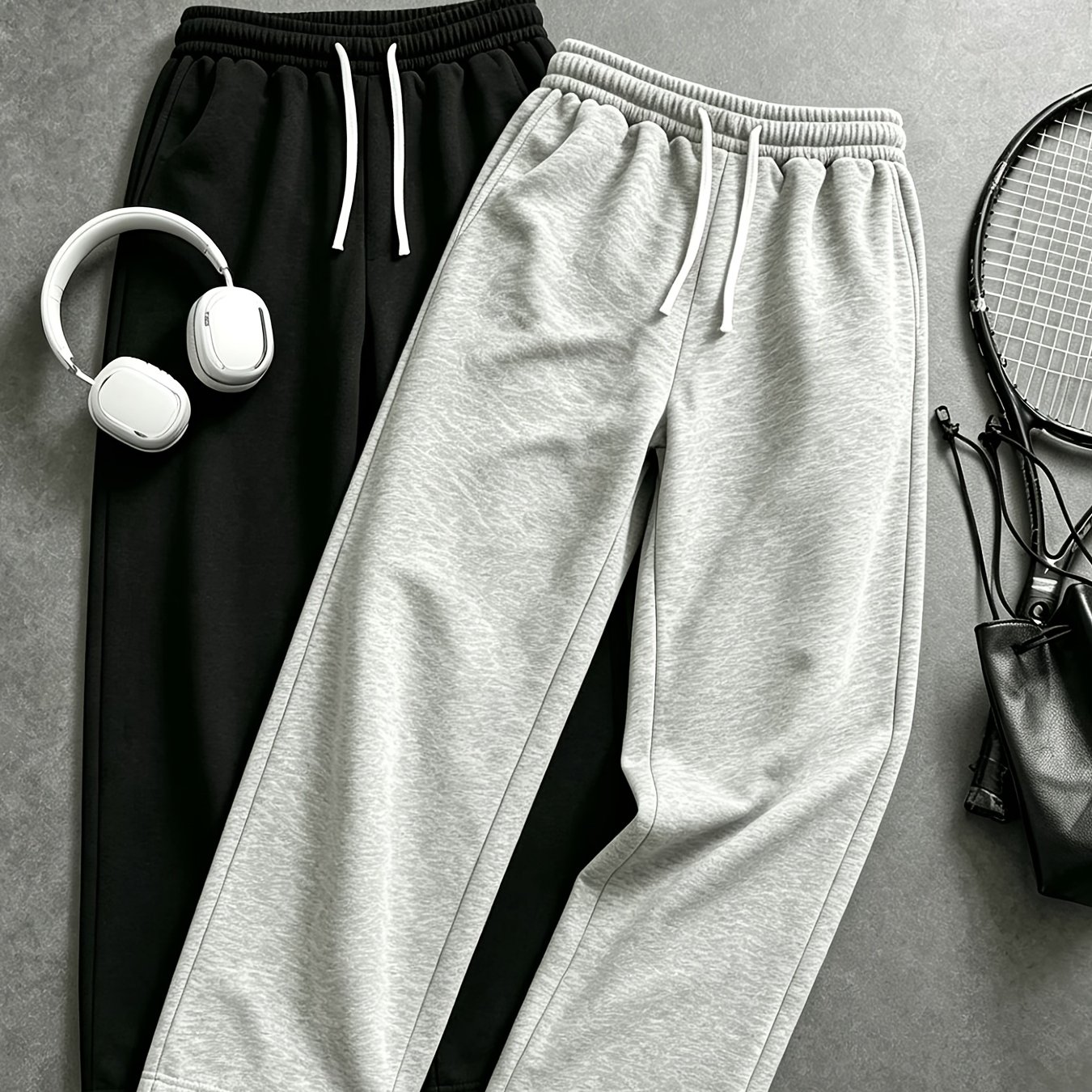 TEMU Men' Color Casual Athletic Pants - Elastic Waist Drawstring - Comfortable Trousers, Fitness Joggers - Ideal For Streetwear And Casual Wear