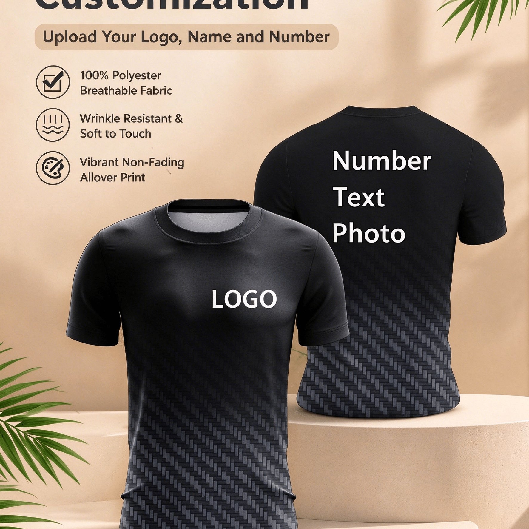 TEMU Maglietta da con - Stampa Personalizzabile, Tessuto Traspirante & Elasticizzato, Opzioni di Taglie e Colori Multipli per Abbigliamento Casual,
