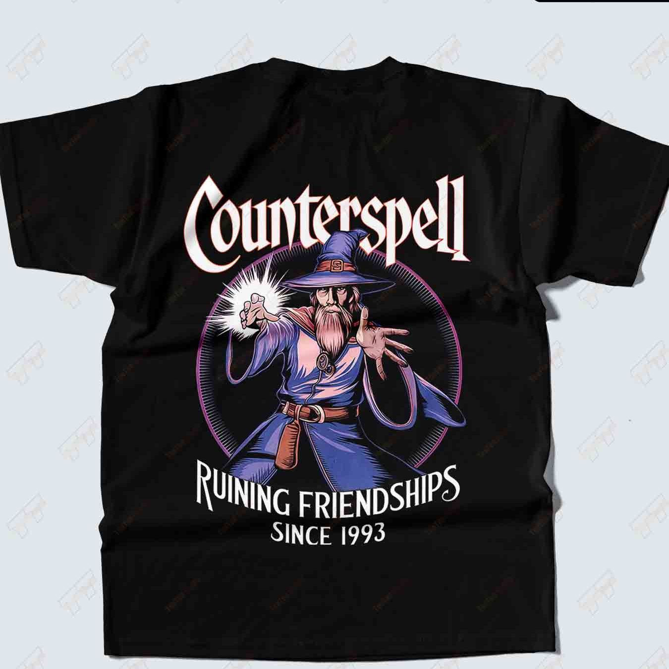 Counterspell Ruining For Magic Players And Dnd Back Print 100% Tee Short Sleeve T-shirt