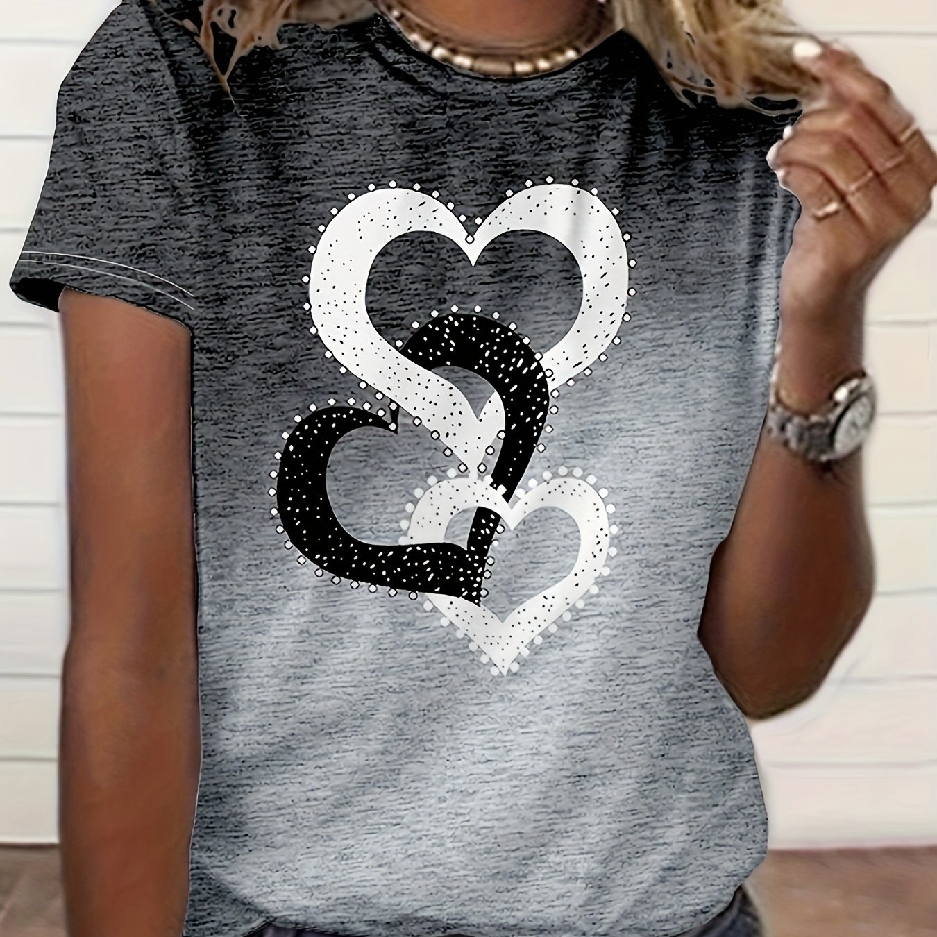 Graphic Print T-shirt, Short Sleeve Crew Neck Casual Top For Summer And Spring, Women's Clothing