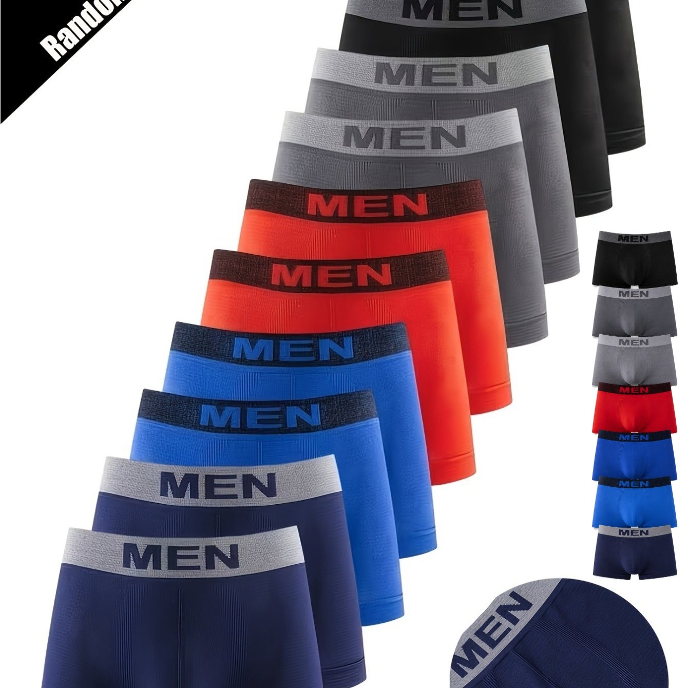 TEMU 1/6pcs Random Men's Boxy Underwear With Elasticity And , Casual Underwear