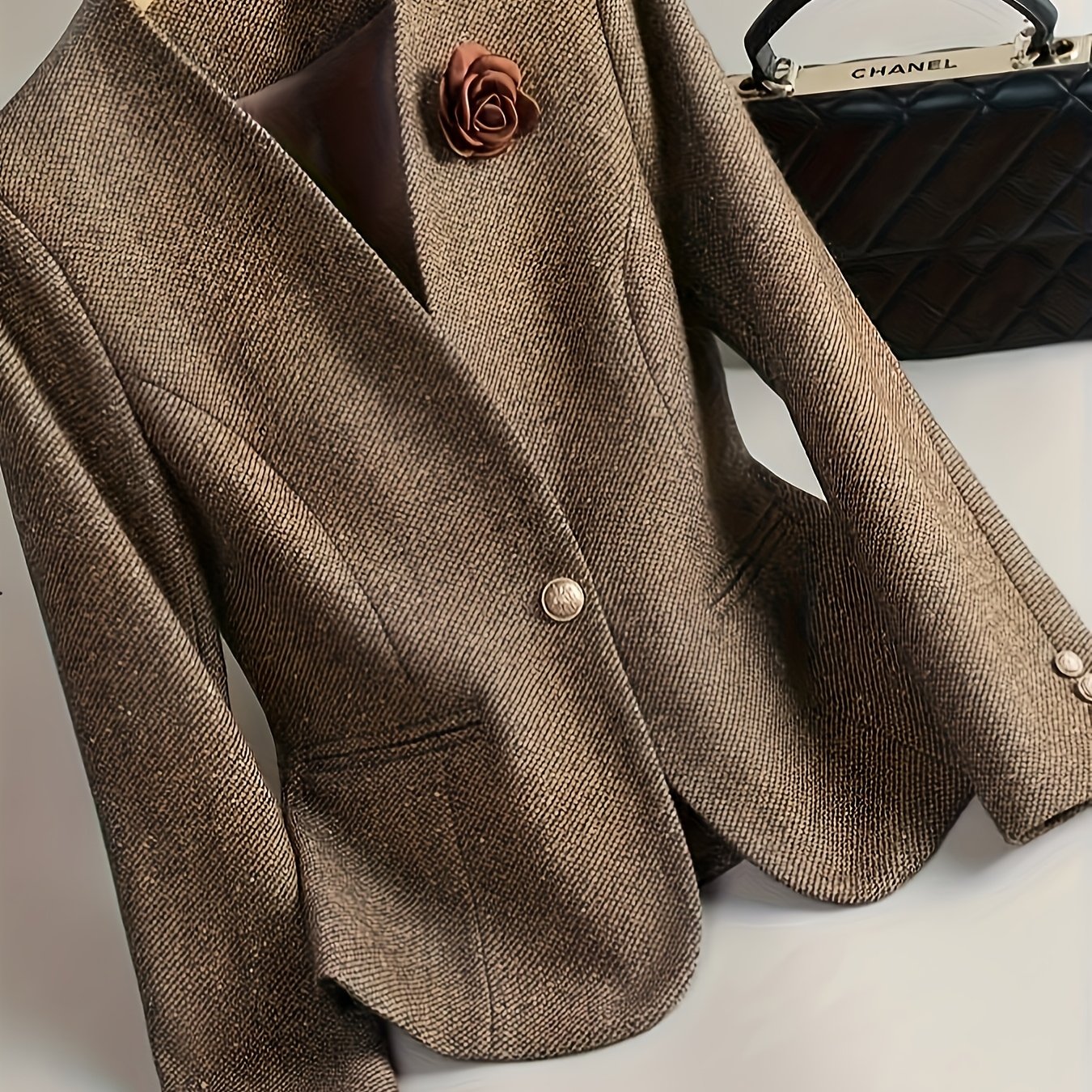 TEMU Broche de lujo de estilo europeo y americano para traje de diario que marca la cintura