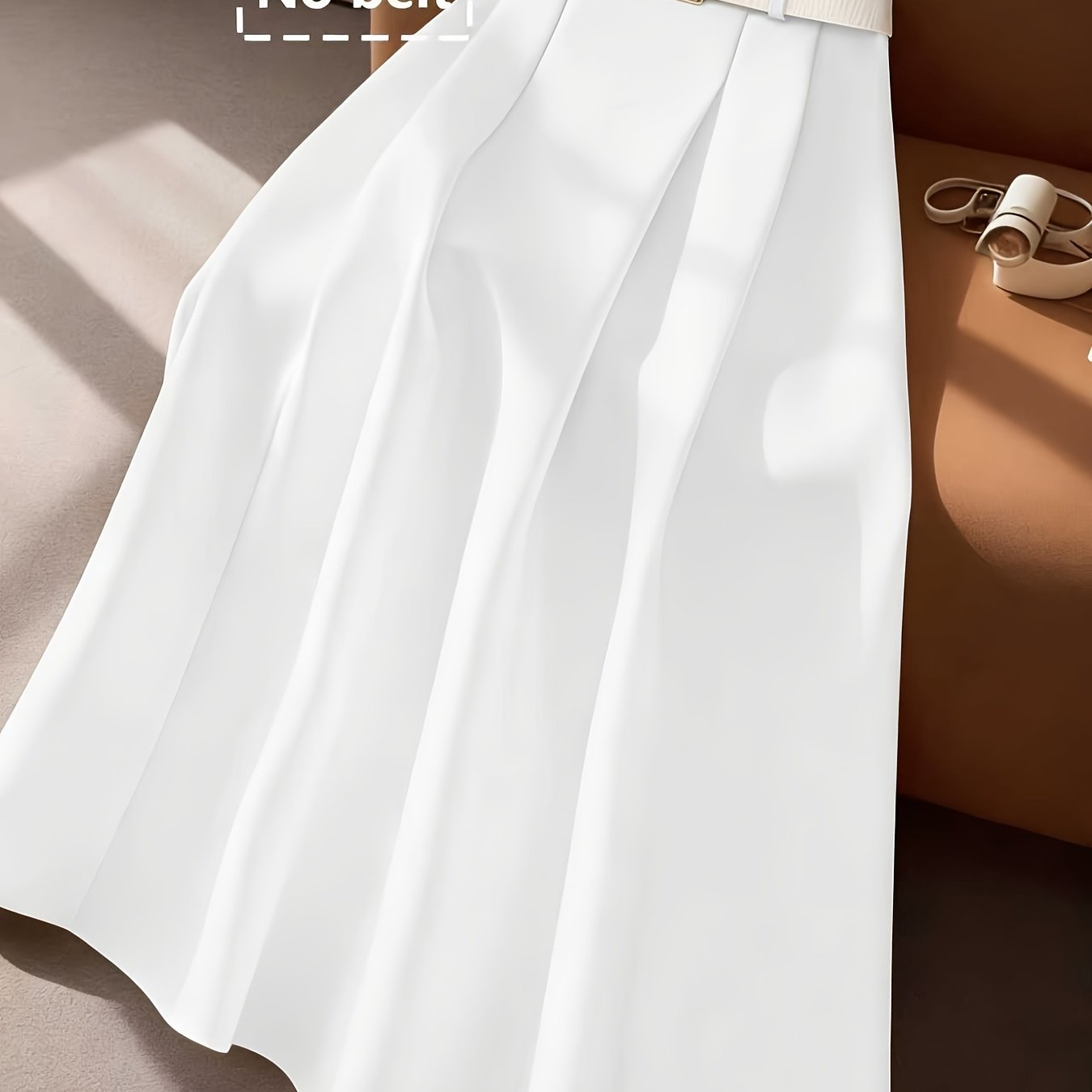 TEMU Lanklia Rock, Solid Color Beltless Skirt, Fashionable And Suitable For Summer