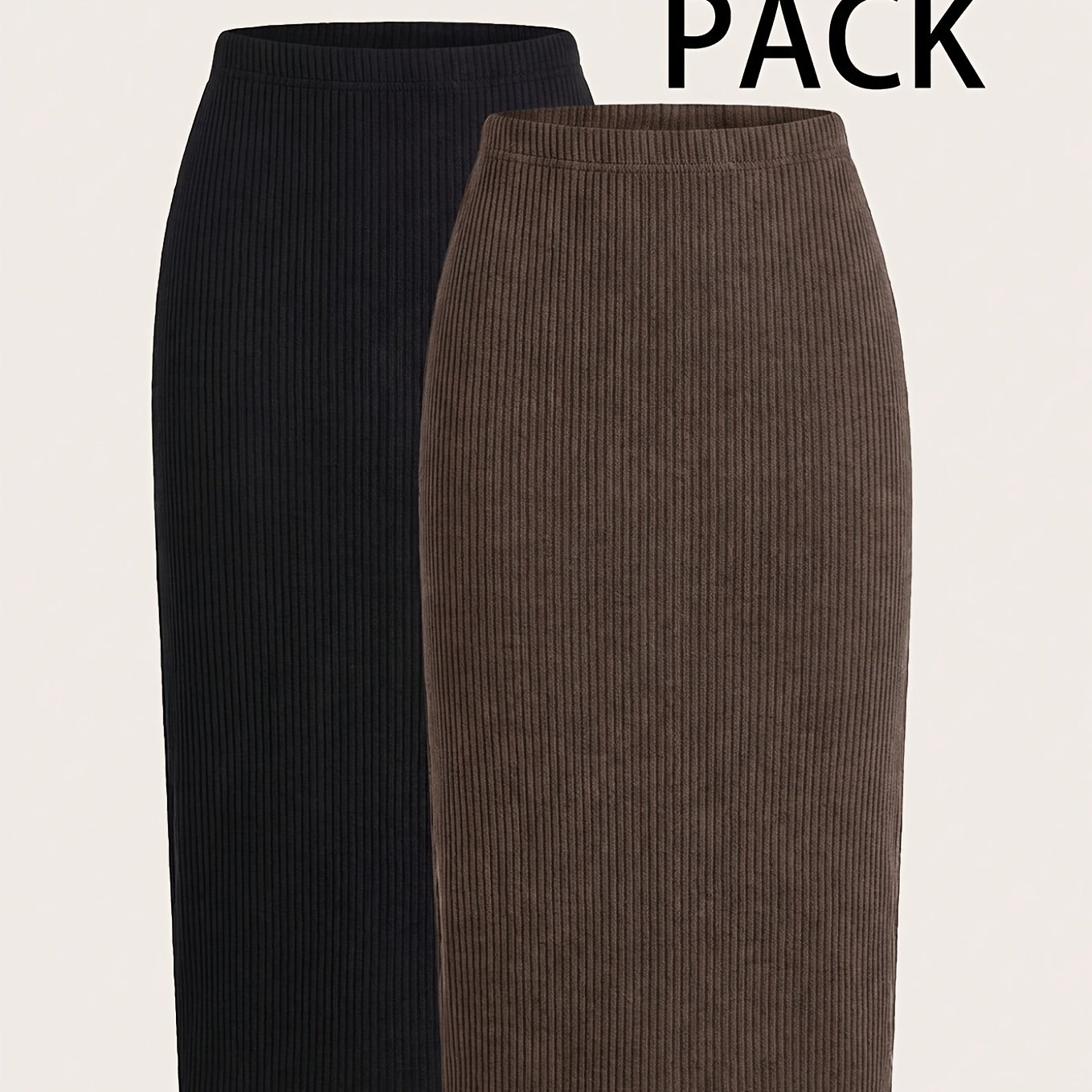 TEMU 2pcs Set, Women' /winter Versatile Daily Wear Skirt Suit, Teacher's Day Office Workwear, Black, Coffee