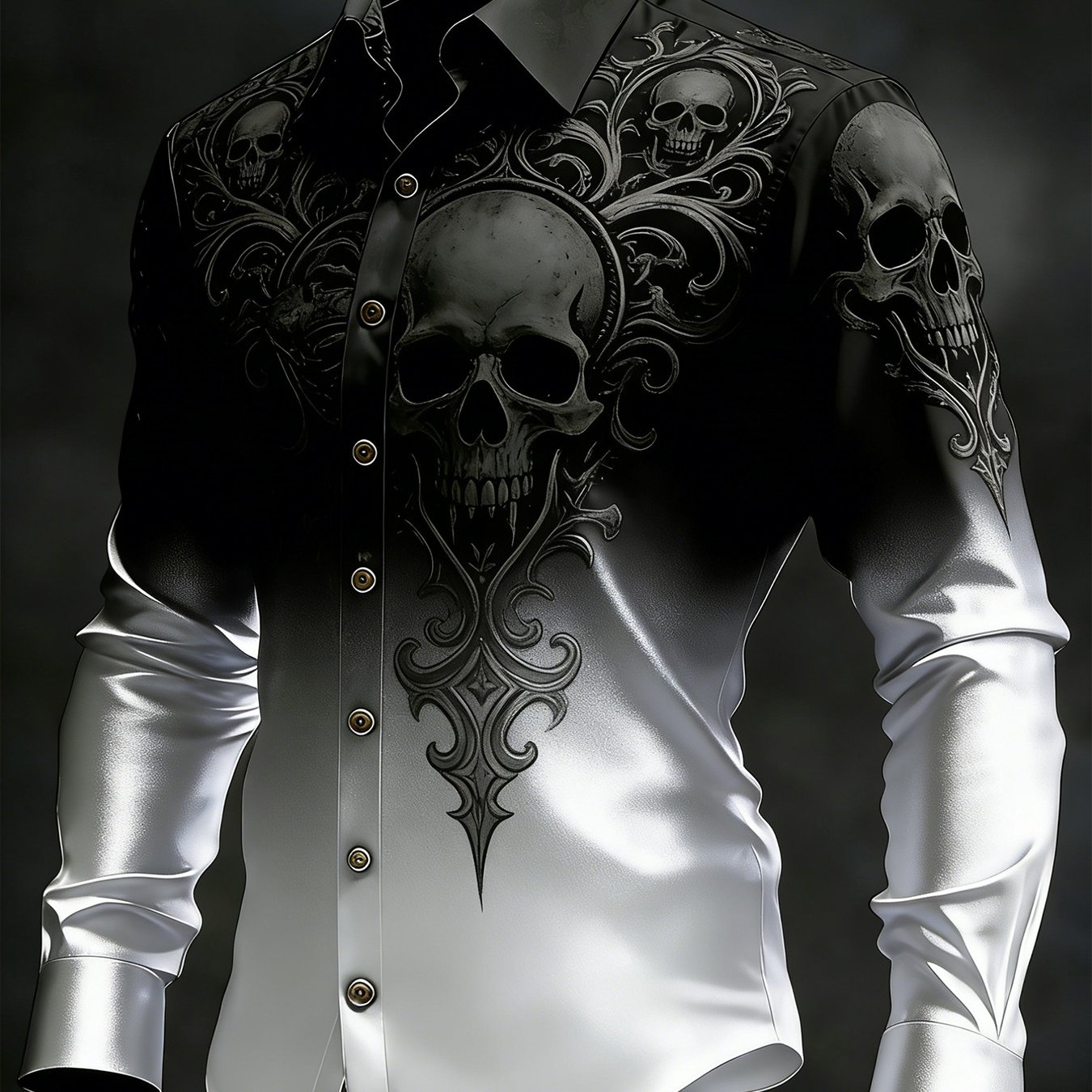 TEMU Men's - Button-up Shirt With Collar - Standard-fit Long Sleeve Button Collar Shirt Suitable For Casual Wear, Parties, Weddings & Formal Events,