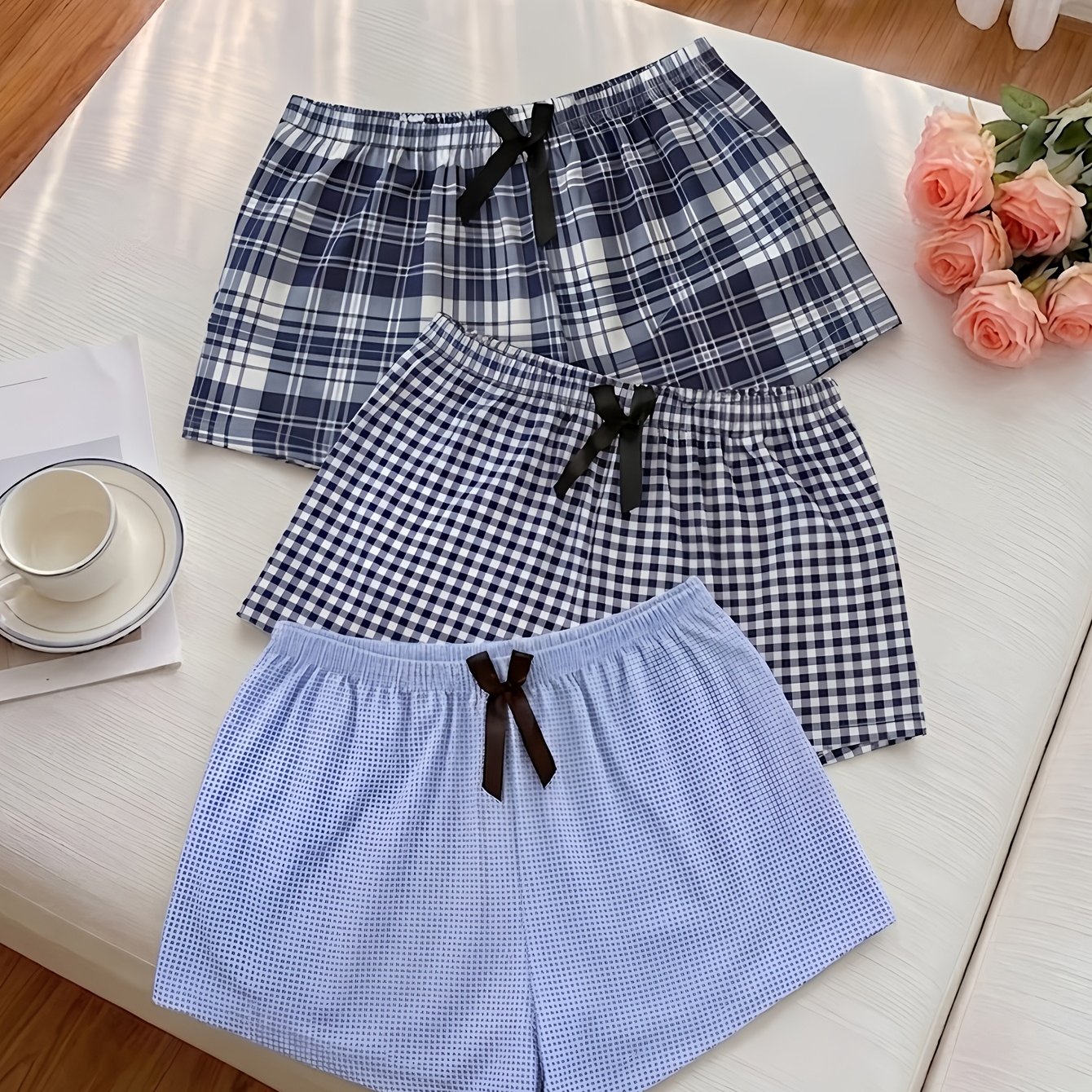 TEMU Bow Micro-elastic Comfortable Loose Set Of 3pcs