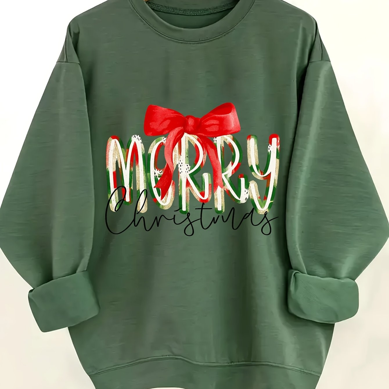 TEMU Plus Size - Women's Plus Size Side Clothing Thin Sweatshirts, Women's Pattern Creative Print Sweatshirt, Multicolor Casual Round Neck Pullover,