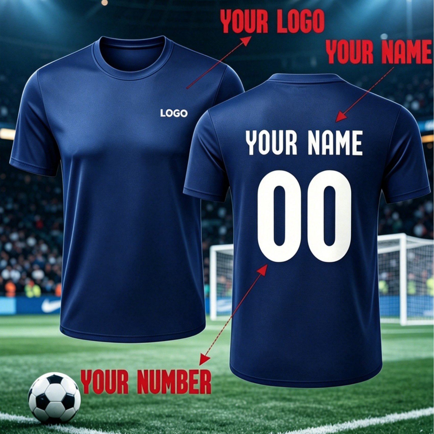 TEMU Men's Custom T-shirt/sweatshirt, Personalized Custom Pattern, Logo, Name, Team Name, And Number Short Sleeve Crew Neck, Moisture-wicking,