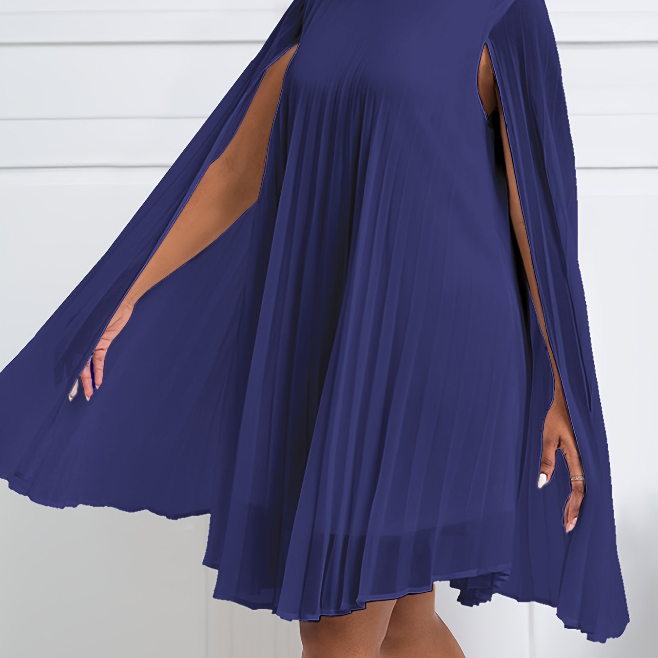 Targeted - Yl25025 Chiffon Pullover Cape Batwing Sleeve Cross-border Dress