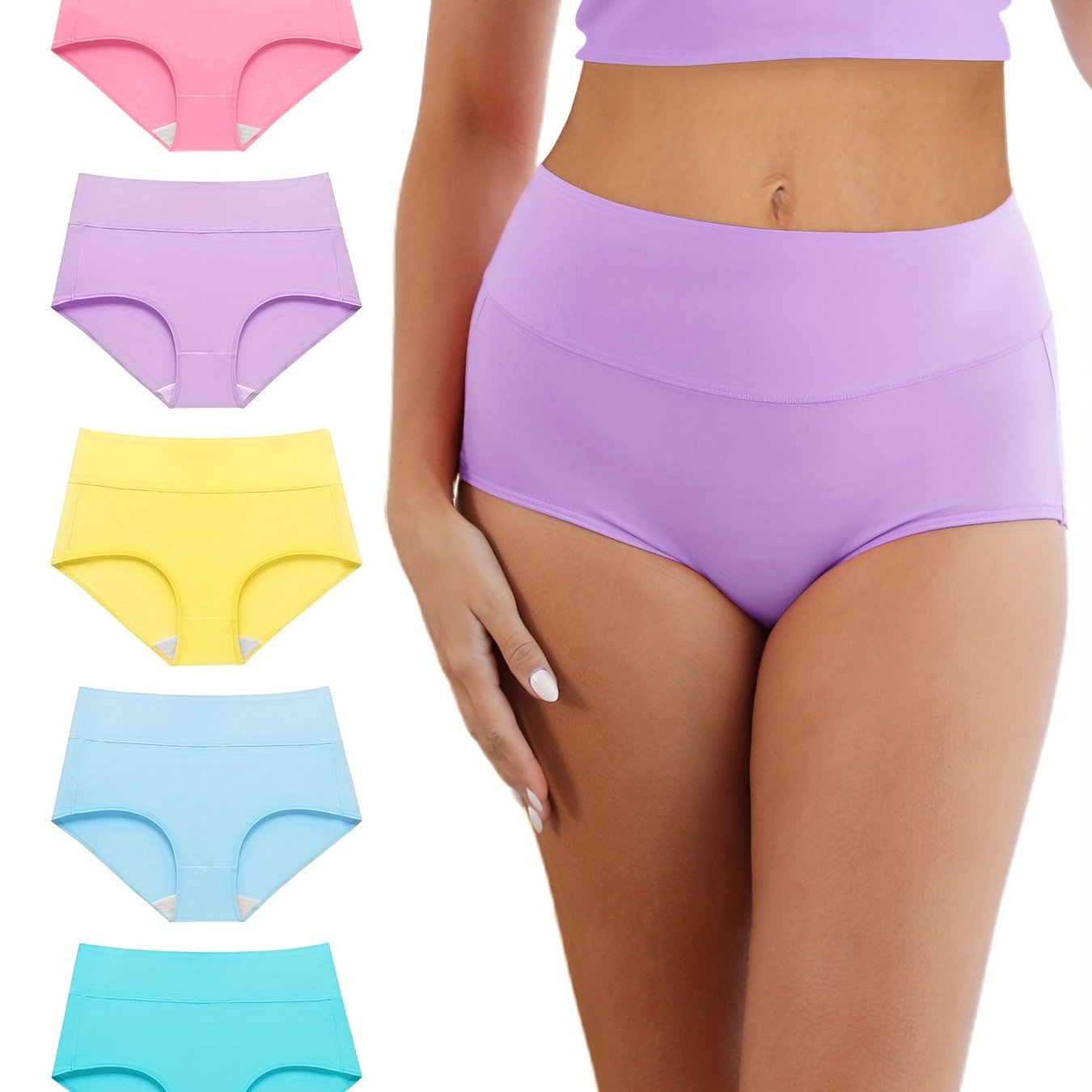 Plus Size Simple Panties Set Women's Plus Solid Seamless - Temu