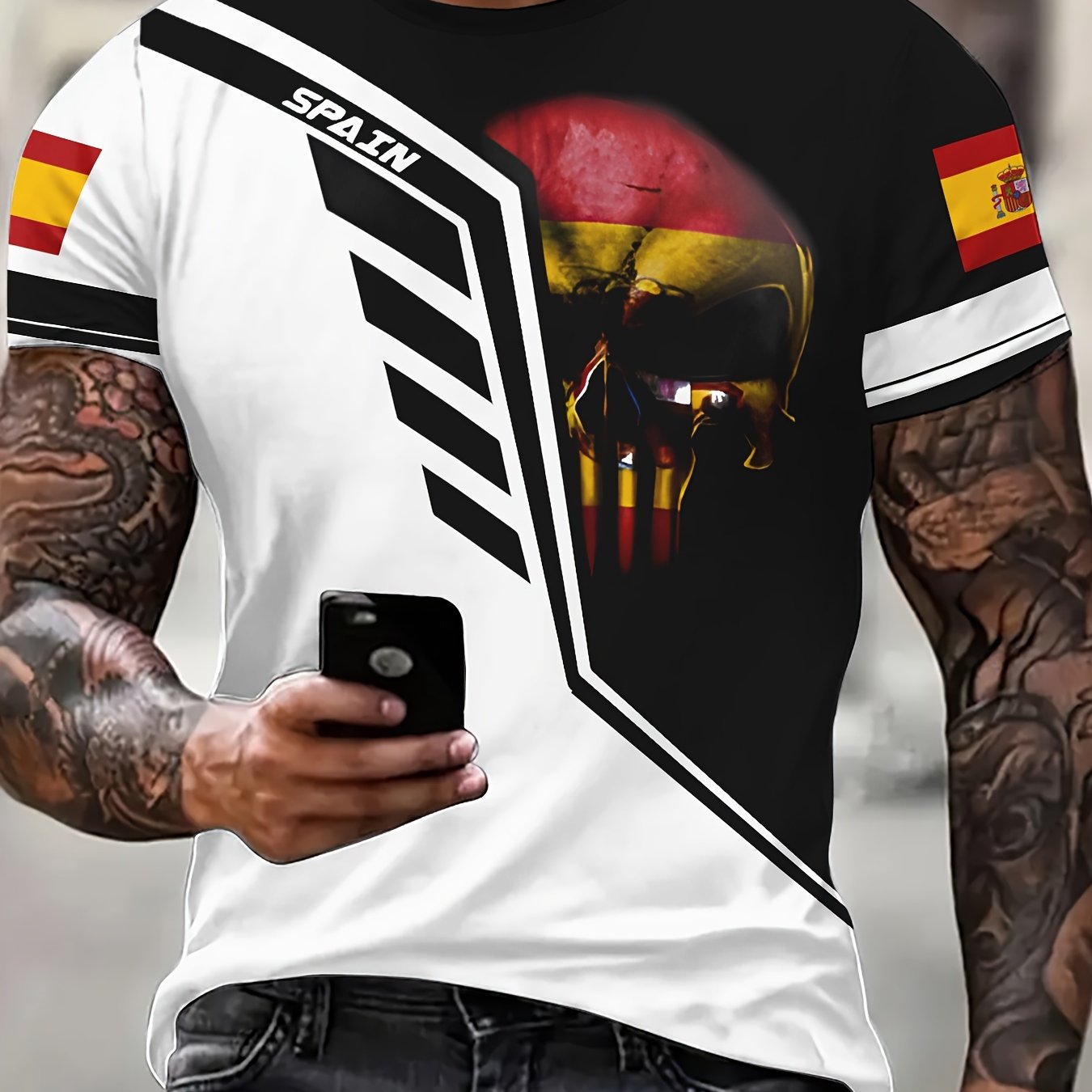 TEMU (Cenhan ) Novedad , camiseta 3DT para hombre de manga corta, marca de moda, novedosa, casual, , con estampado digital de visual, tipo , cómoda