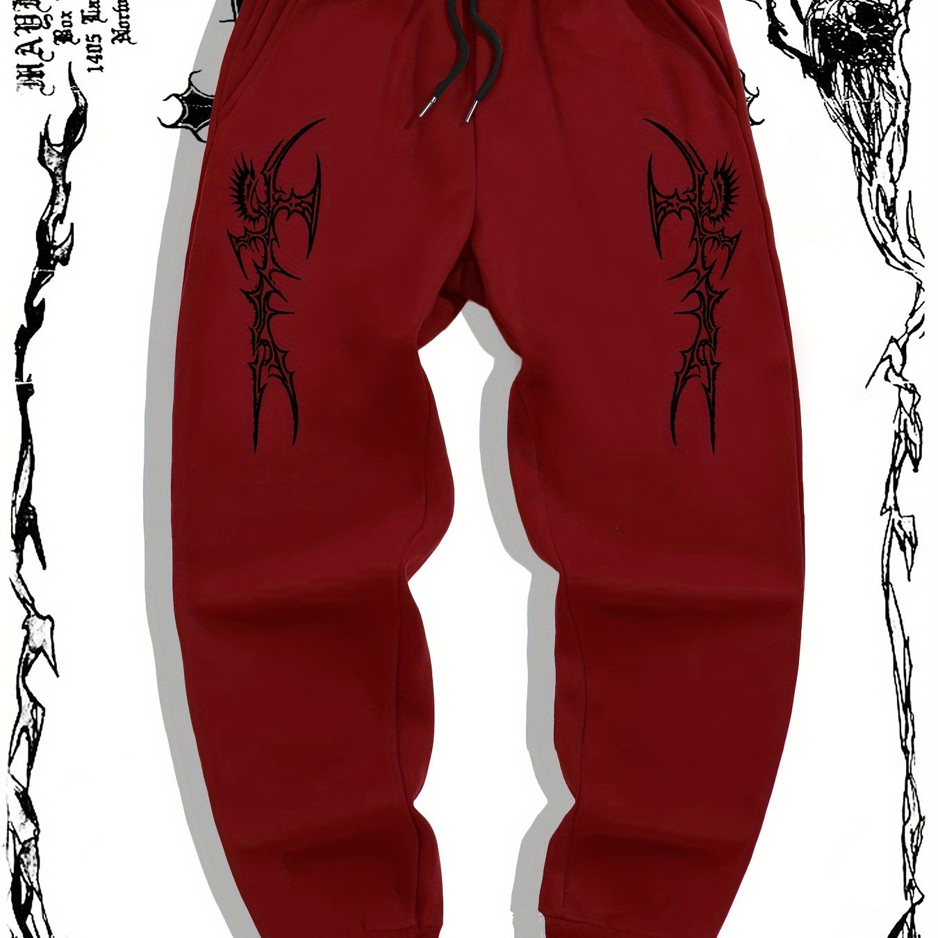 TEMU Anchor Skull Men's Printed Printed Casual Jogger Trousers