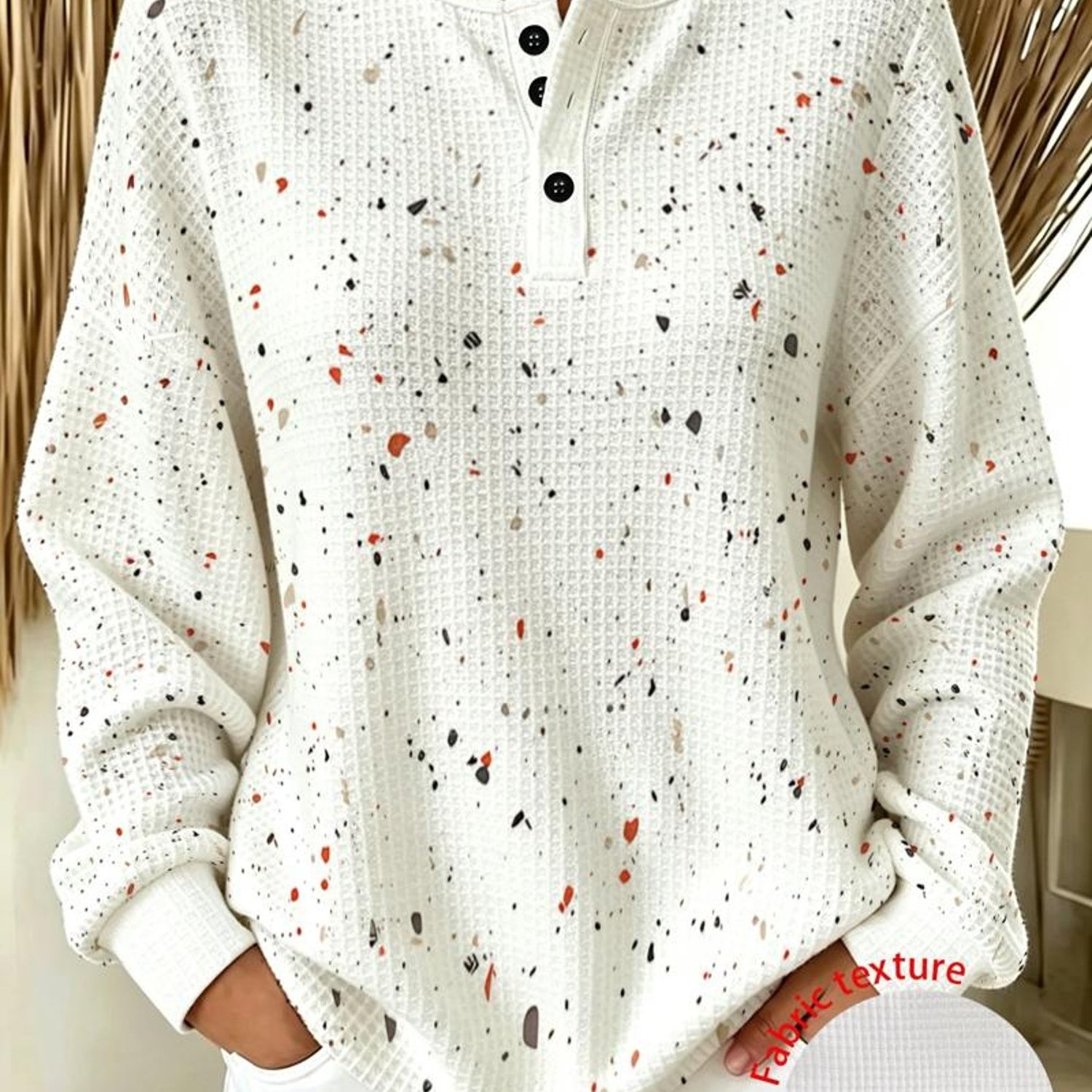 TEMU Plus Size Women's Sweatshirt, , Polka Dot Pattern, Fashionable And Comfortable, Suitable For Daily Wear And Casual , A Trendy Touch To Your Look