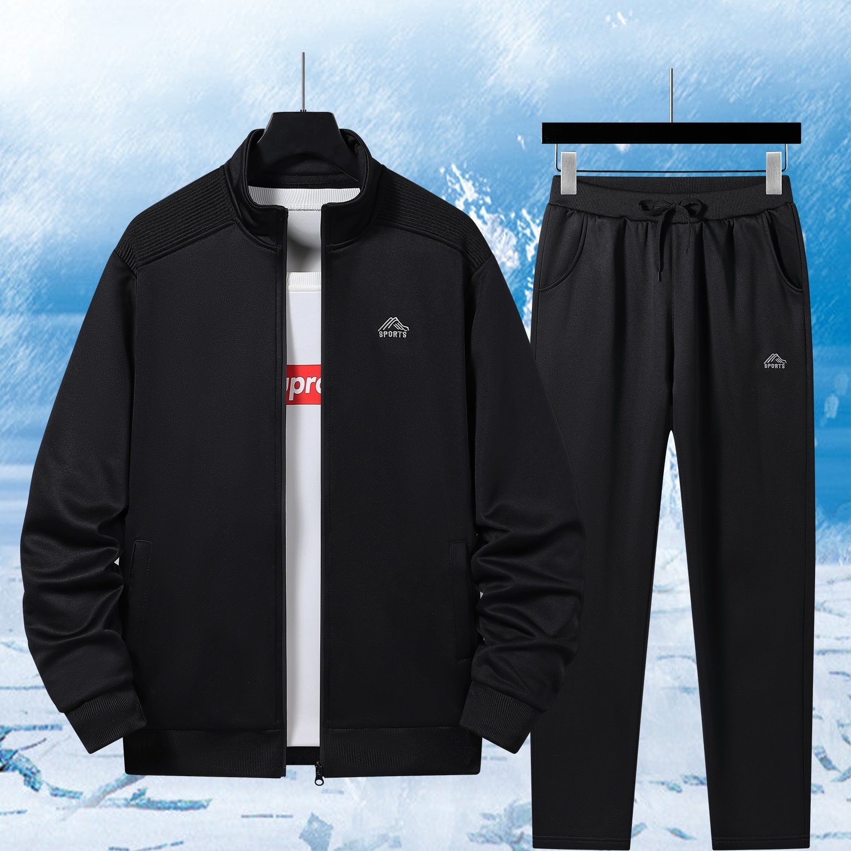 Men's Spring And Autumn Casual Sports Suit Tracksuit Men's Embroidered Zipper Jacket