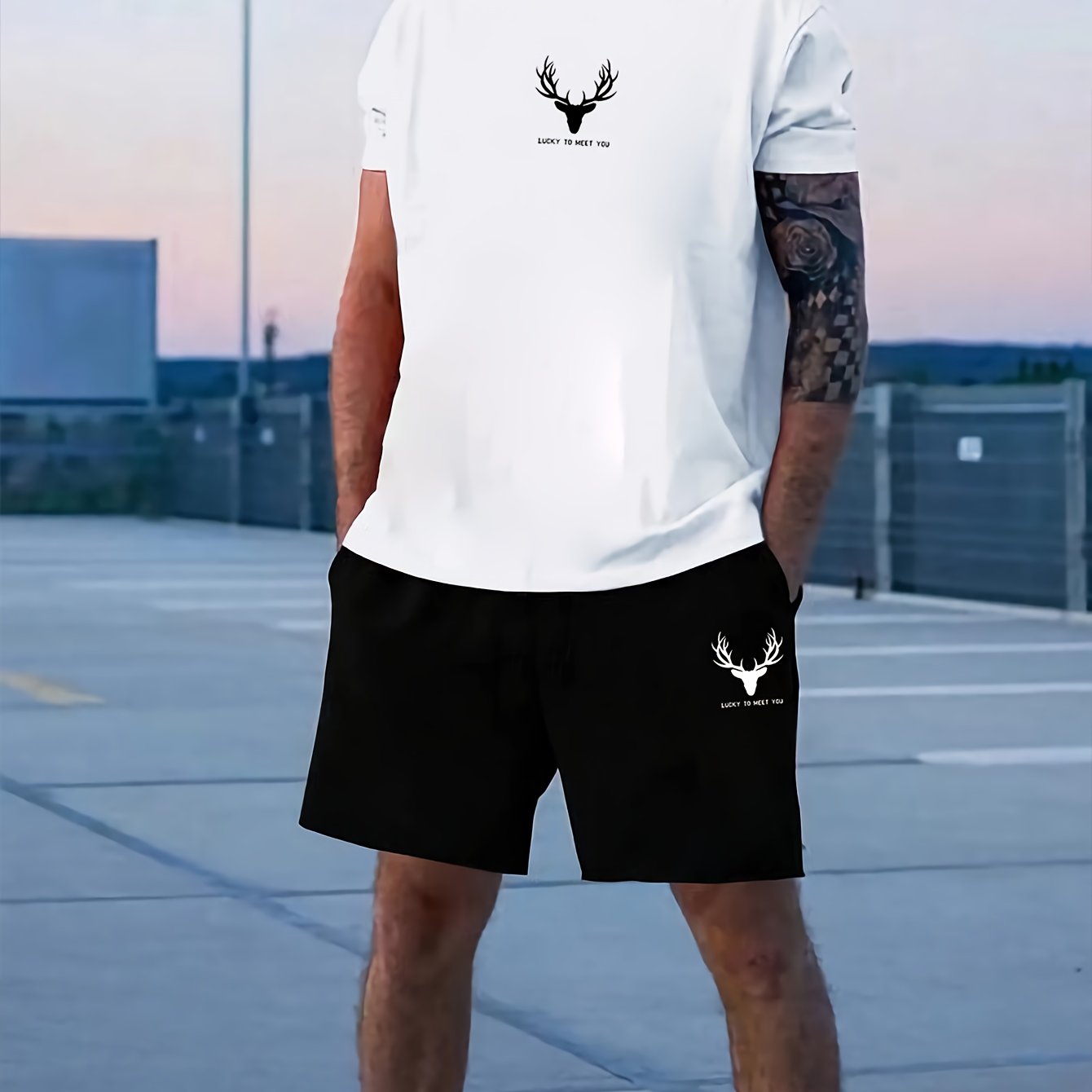 TEMU Set da con Maglietta e Pantaloncini a Motivo di