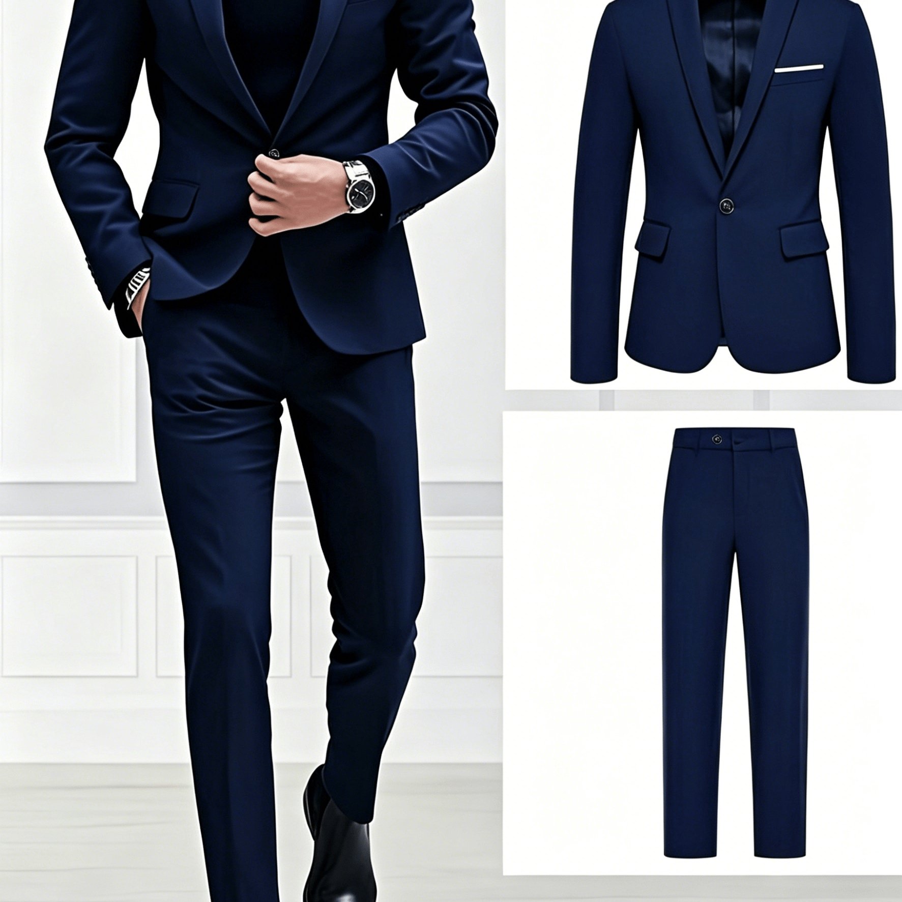 TEMU Outfits Teenager'-piece Wedding Suit Set S, Featuring A Tailored, Business-style Suit Jacket And Trousers, Single-breasted Design, Suitable For