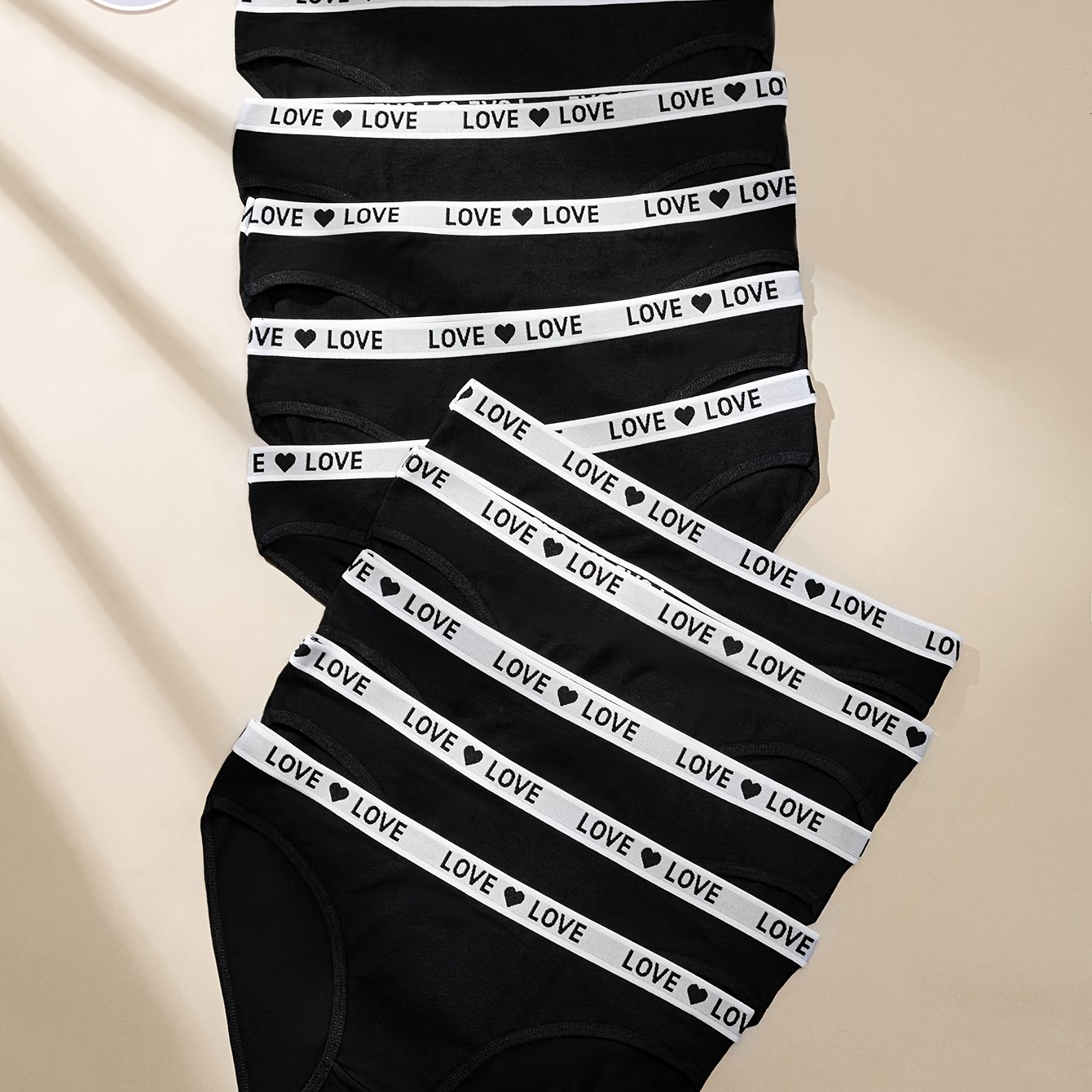 10-pack Women's Letter Jacquard Panties: Sexy, Elegant, , High Elasticity, Leg-lengthening Triangle Underwear