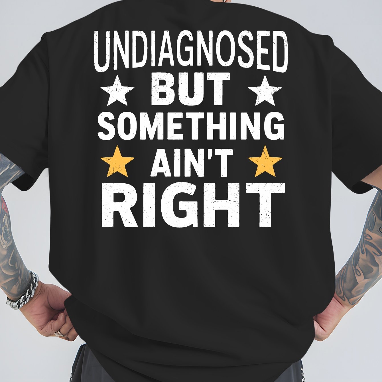TEMU Undiagnosed But Something Right Summer Outdoor Sports And Casual Large-size Short-sleeved T-shirts, Men's Trendy , Loose Base Shirts, Versatile
