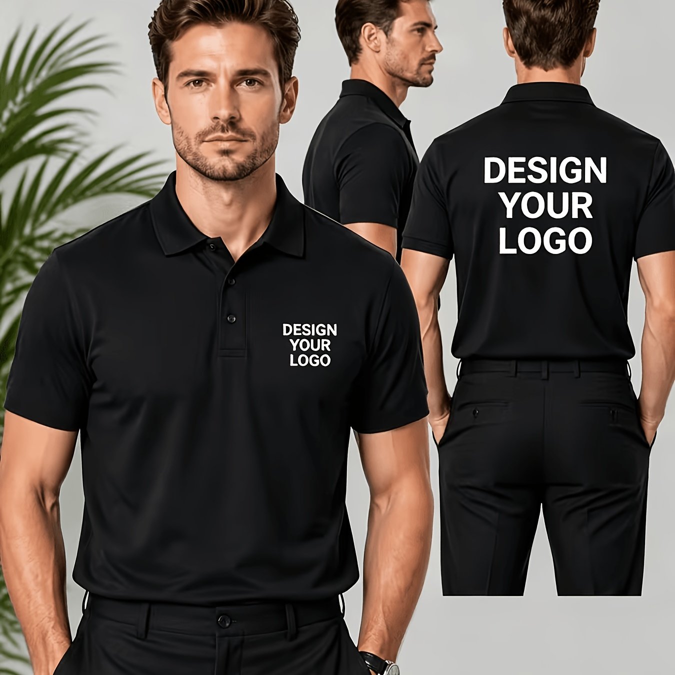 TEMU Customizable Men's Shirt Customization Front Chest Customization Left Arm Customization Back Customization Corporate Uniform Customization Team