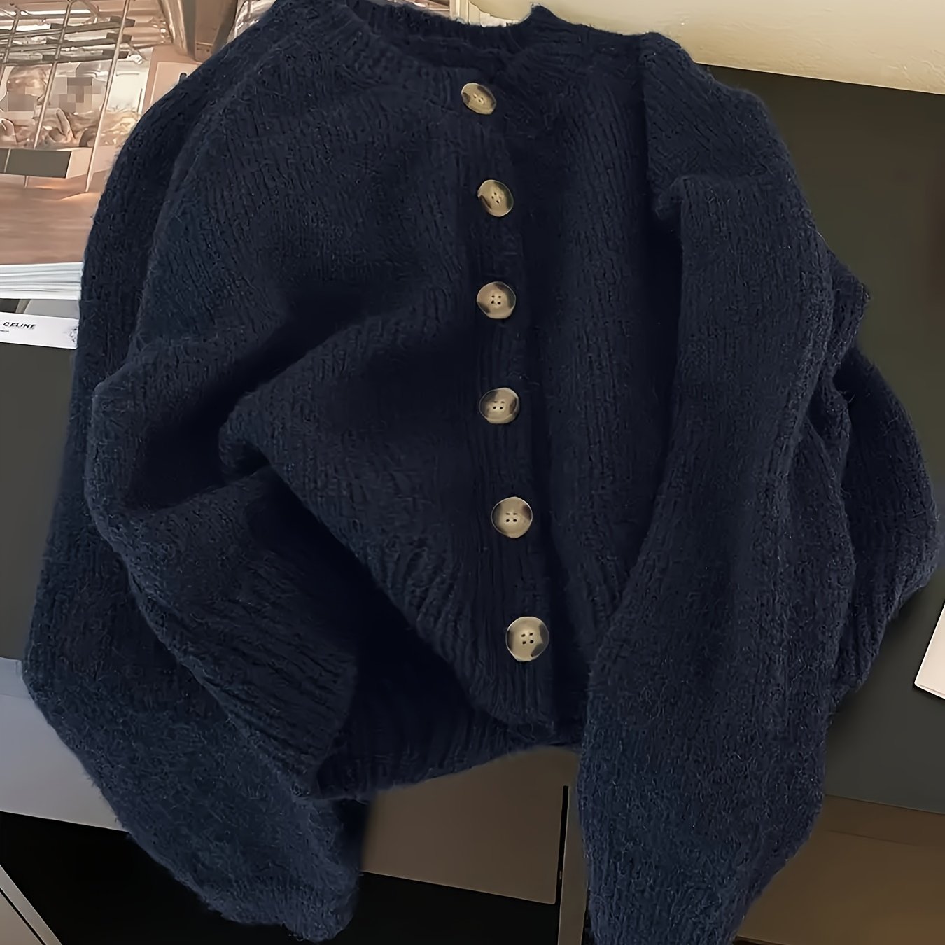 Image of Elegant And Casual Autumn-winter Women's Cardigan Sweater Open-front Jacket Top