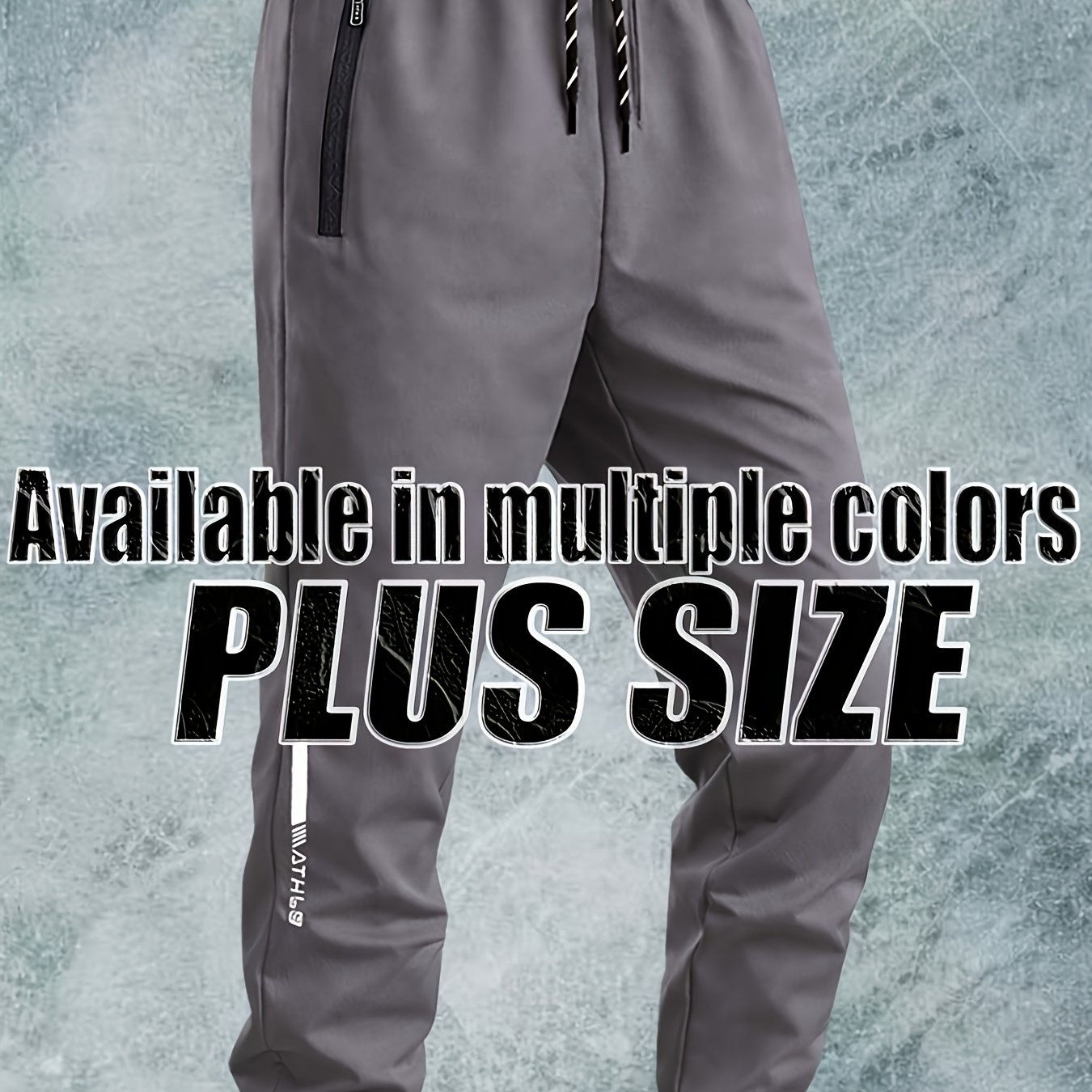 TEMU Three- Men's Clothing, Men's Casual Sports Pants With Reflective Strips, Double Side Zipper Pockets, Soft Fabric, Larger Size, Suitable For ,
