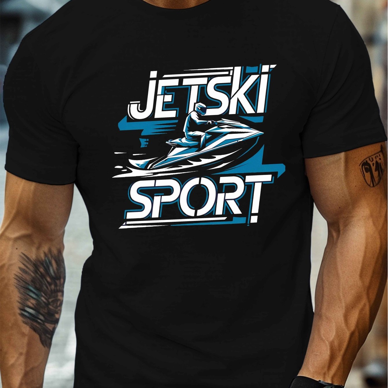 TEMU Men's Sports Graphic Tee - Casual Crew Neck Short Sleeve, Lightweight Summer Shirt With Design, Comfortable Regular Fit For Casual Attire,