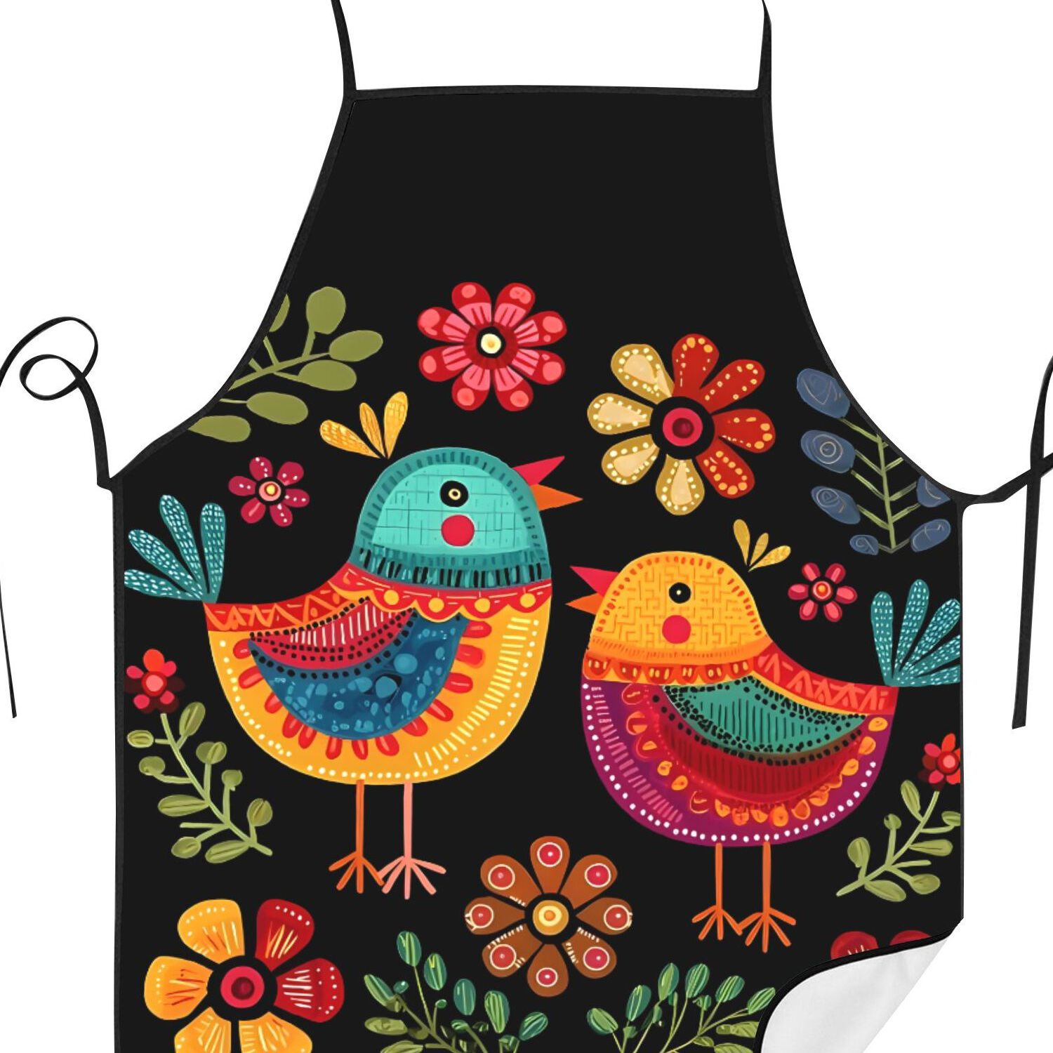 TEMU 2d Print Design Mexican Colorful Birds Flowers Creative Sesign Kitchen Apron