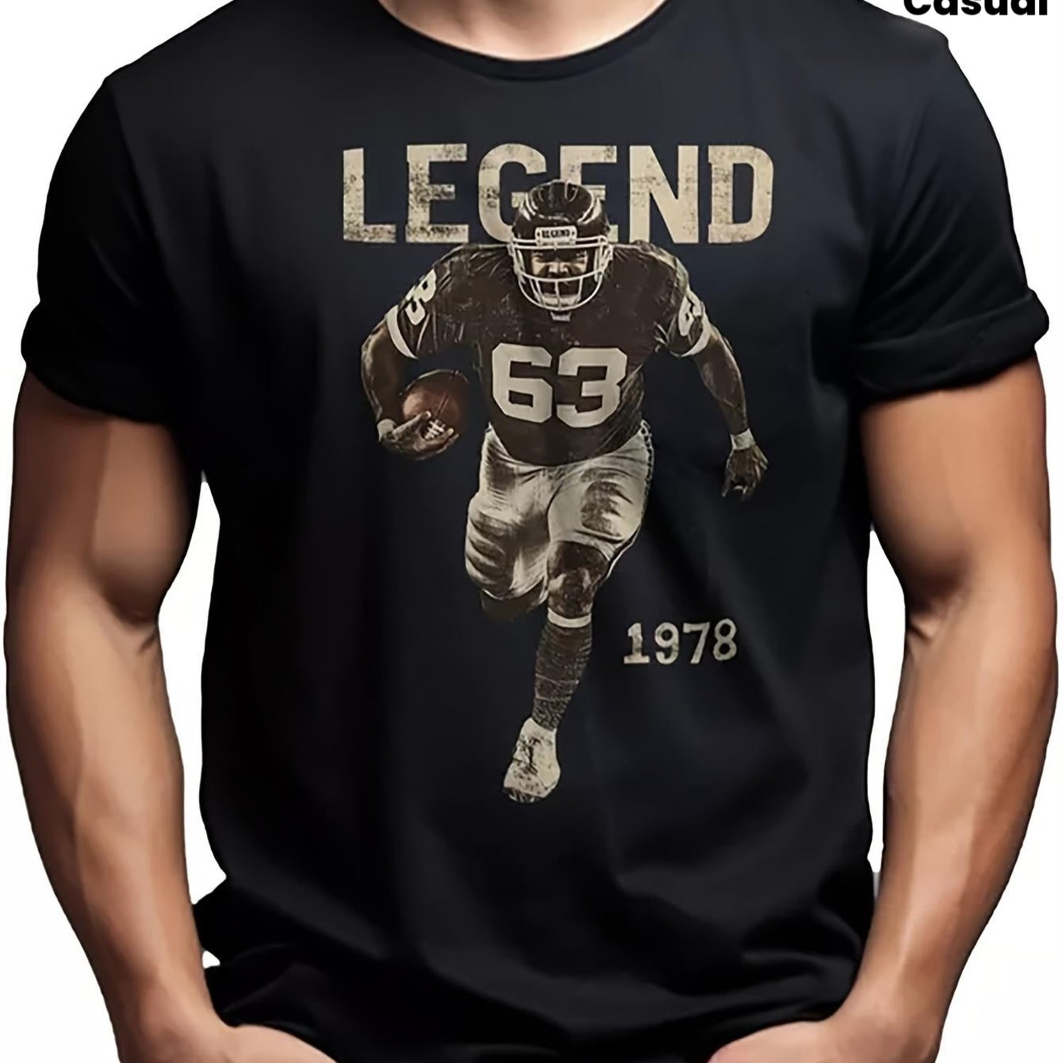 Image of Mosquito 63 Men's Legend Bulldozer T-shirt - Jersey #63 With Print, Made From 100% Heavyweight (230g) Casual Tee, In Big & Tall Sizes S-3xl, Suitable For Machine Washing For Fans, Plus Size