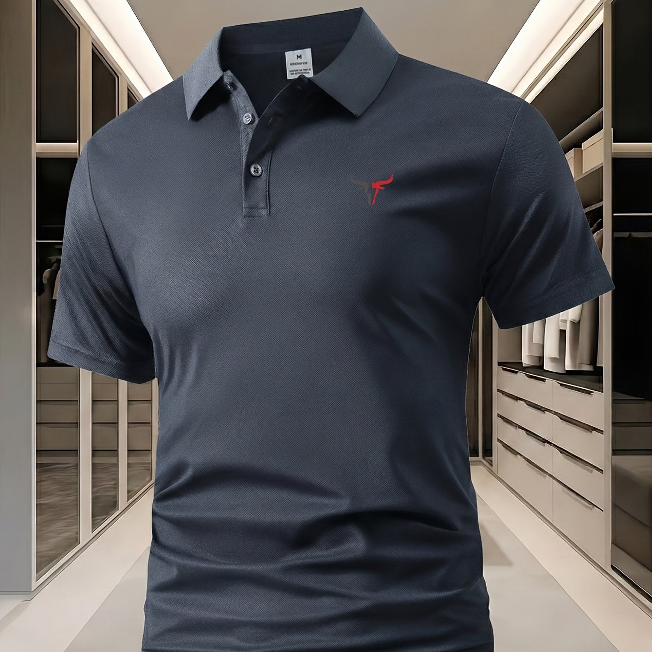 Elegant Men's Short-sleeved Shirts In Black And Navy Blue | Sporty- With Front Button , Premium And Stylish, Ideal For Summer And Business Occasions