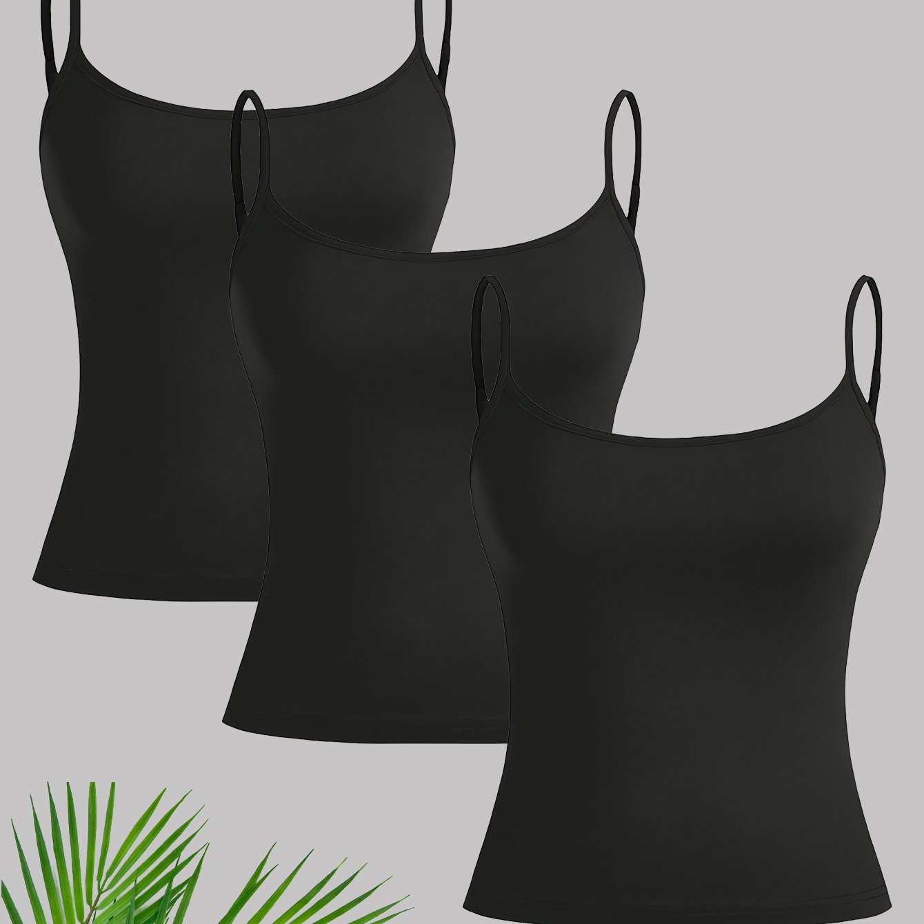 Women's Spring Summer Fall Sexy Spaghetti Strap Solid Color Cami Set