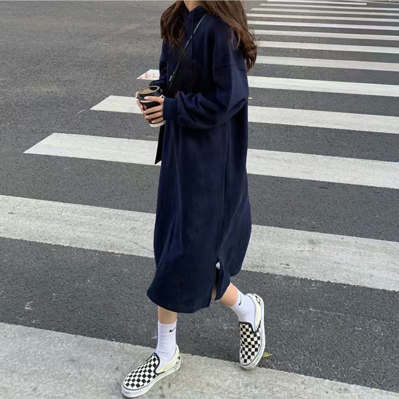 TEMU Women's Dress, Long Dress, Autumn Dress, Dress, Dress, Long-sleeved, Sweatshirt Dress, With Hood, Cold Protection, Autumn And Winter, Autumn