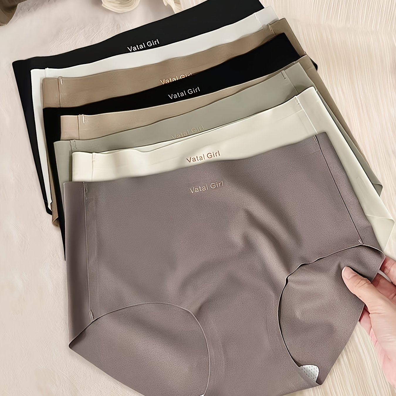 TEMU 8pcs Women' Fashion Underwear For - Soft, Breathable, Invisible Nylon Panties, Lightweight Style, Asian Sizing, Please Refer To The Size Chart