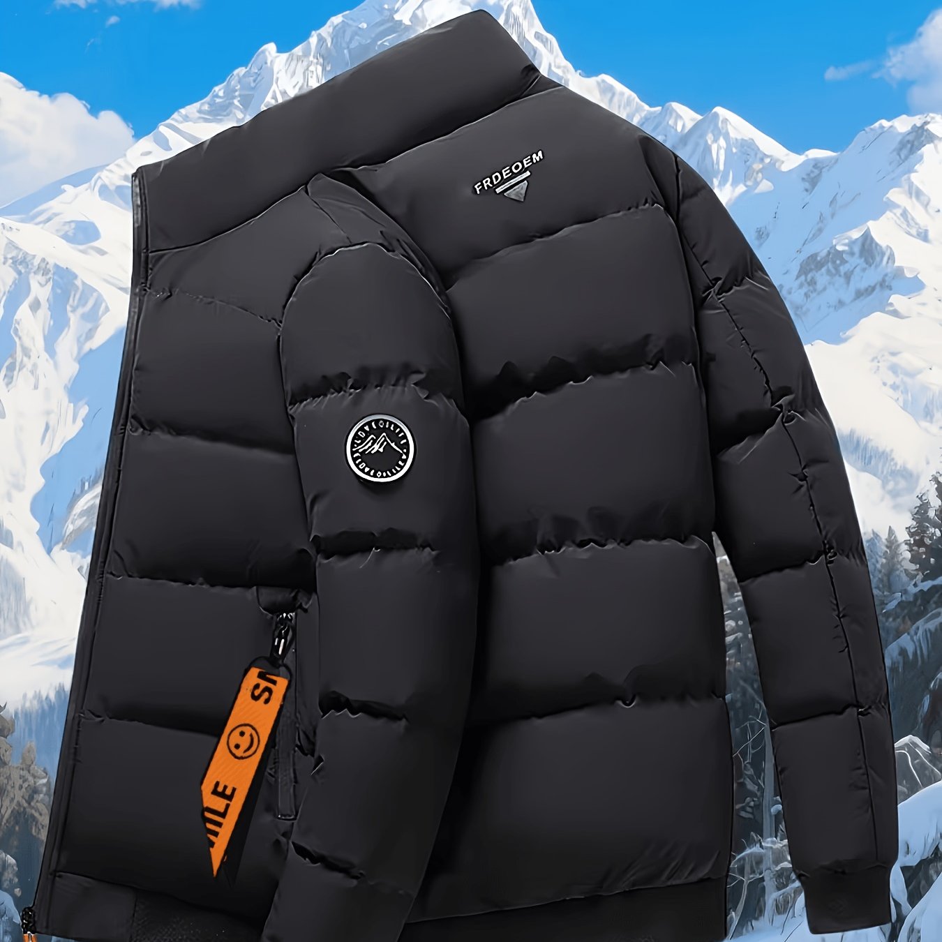 TEMU Chaqueta acolchada de invierno para hombre, casual, de moda, versátil, cómoda, con cuello , acolchada y engrosada para mayor , un colgante